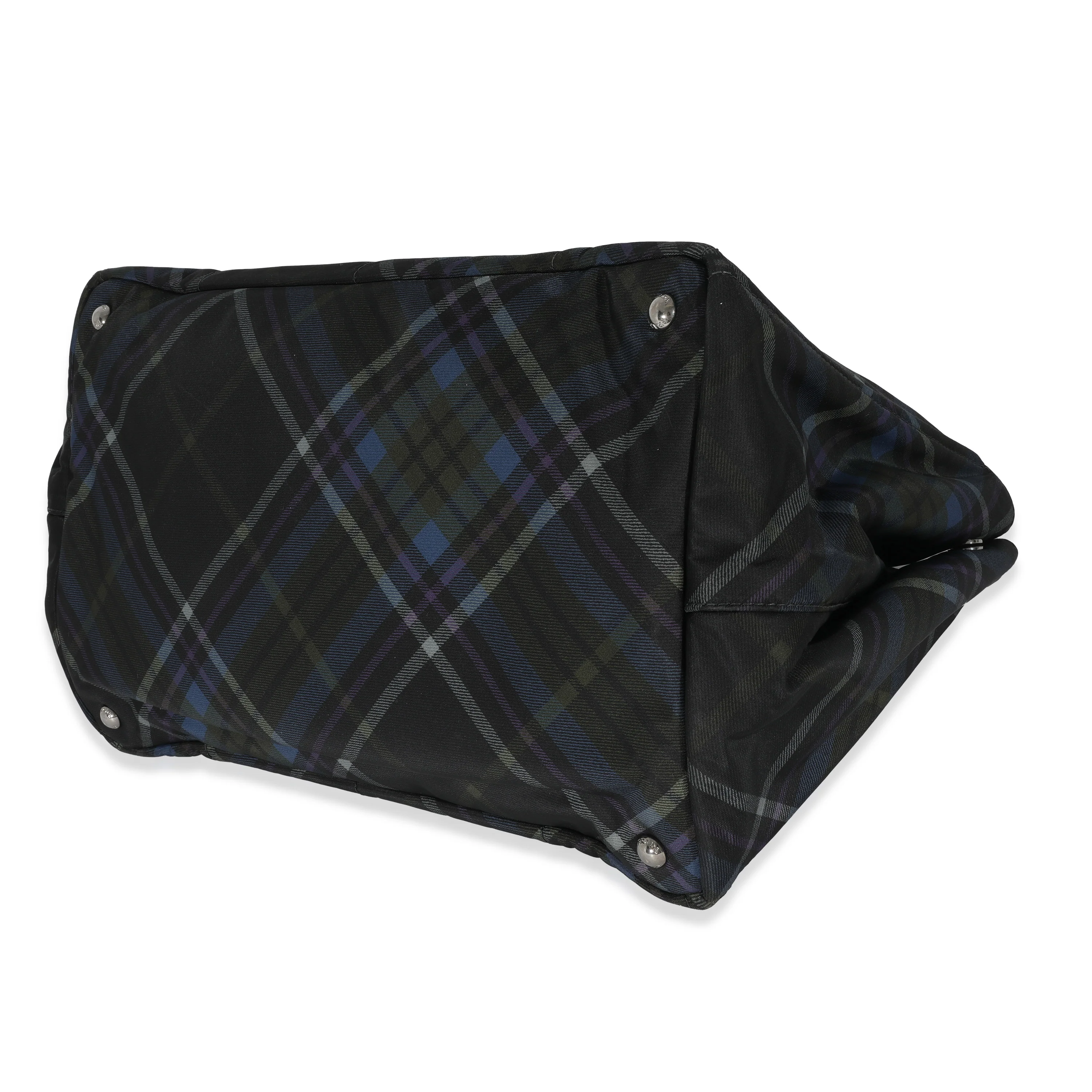 Prada Multicolor Check Tessuto Medium Canapa Tote - Image 6