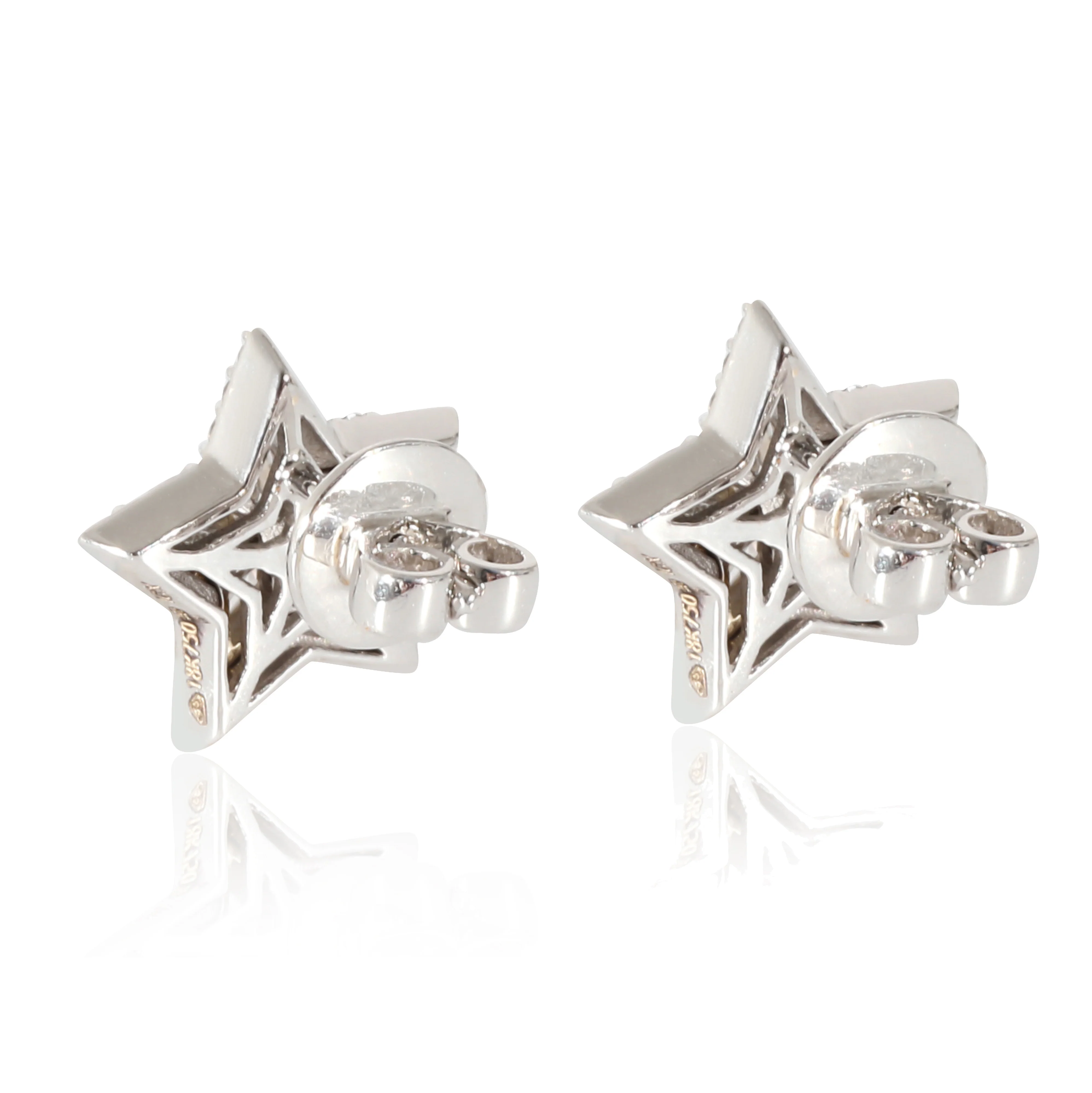 Diamond Star Earrings in 18K White Gold (1 CTW) - Image 3
