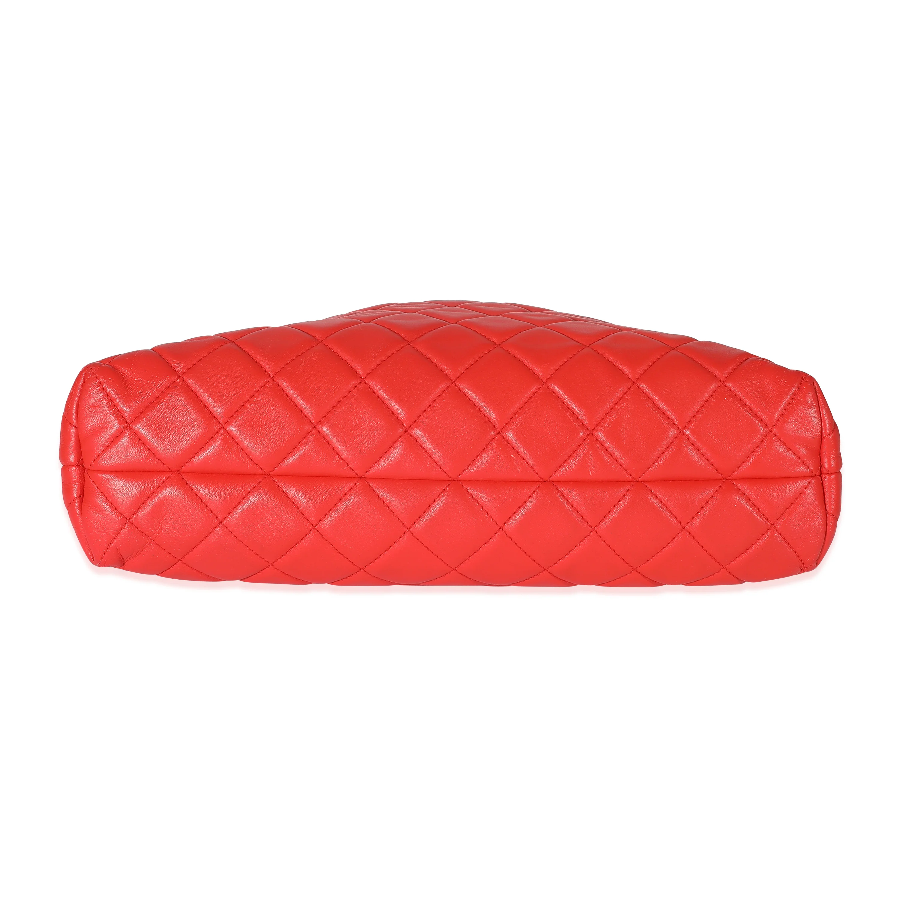 Chanel Red Lambskin CC Front Pocket Chain Tote - Image 5