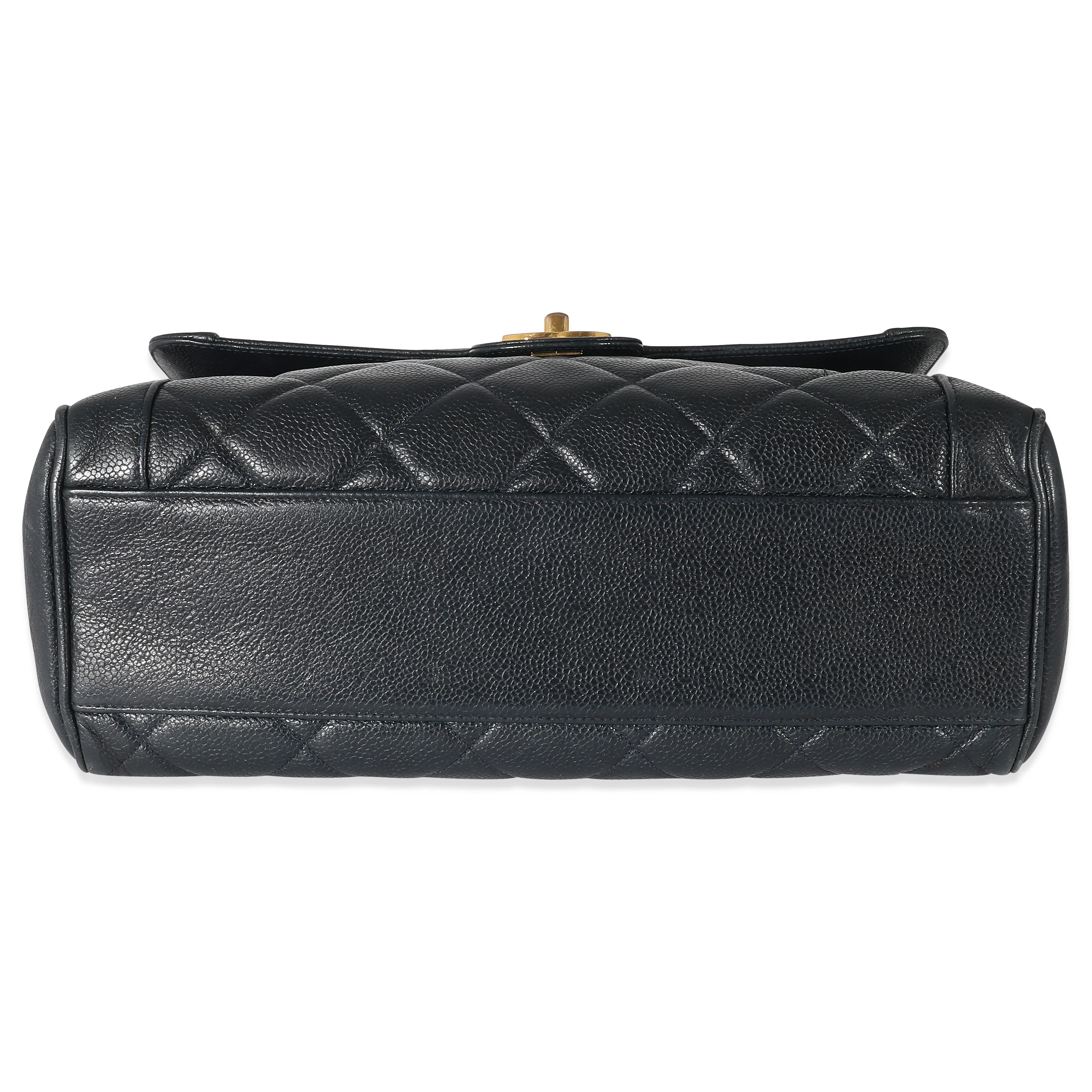 Chanel Black Quilted Caviar Top Handle Kelly Bag - Image 5
