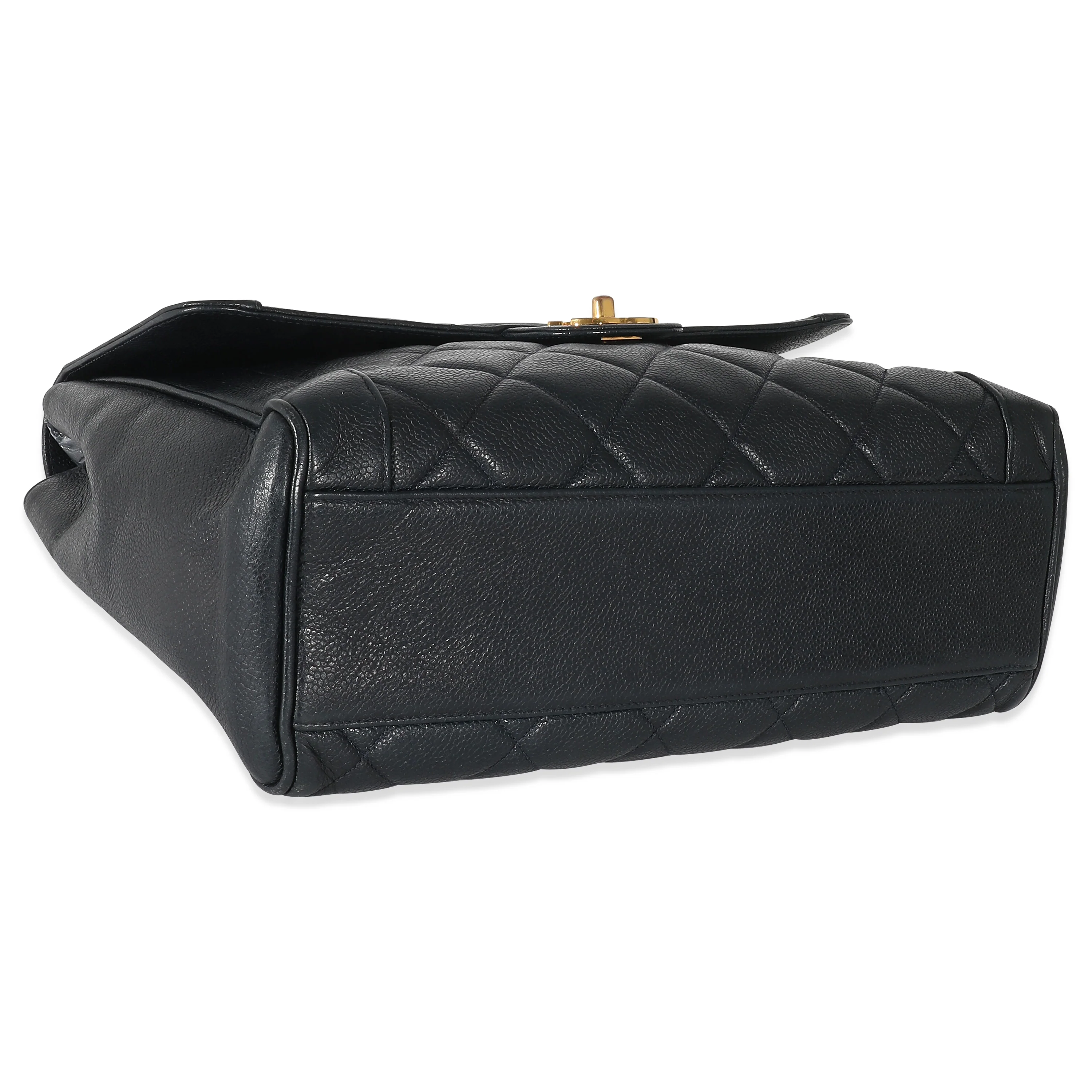 Chanel Black Quilted Caviar Top Handle Kelly Bag - Image 6