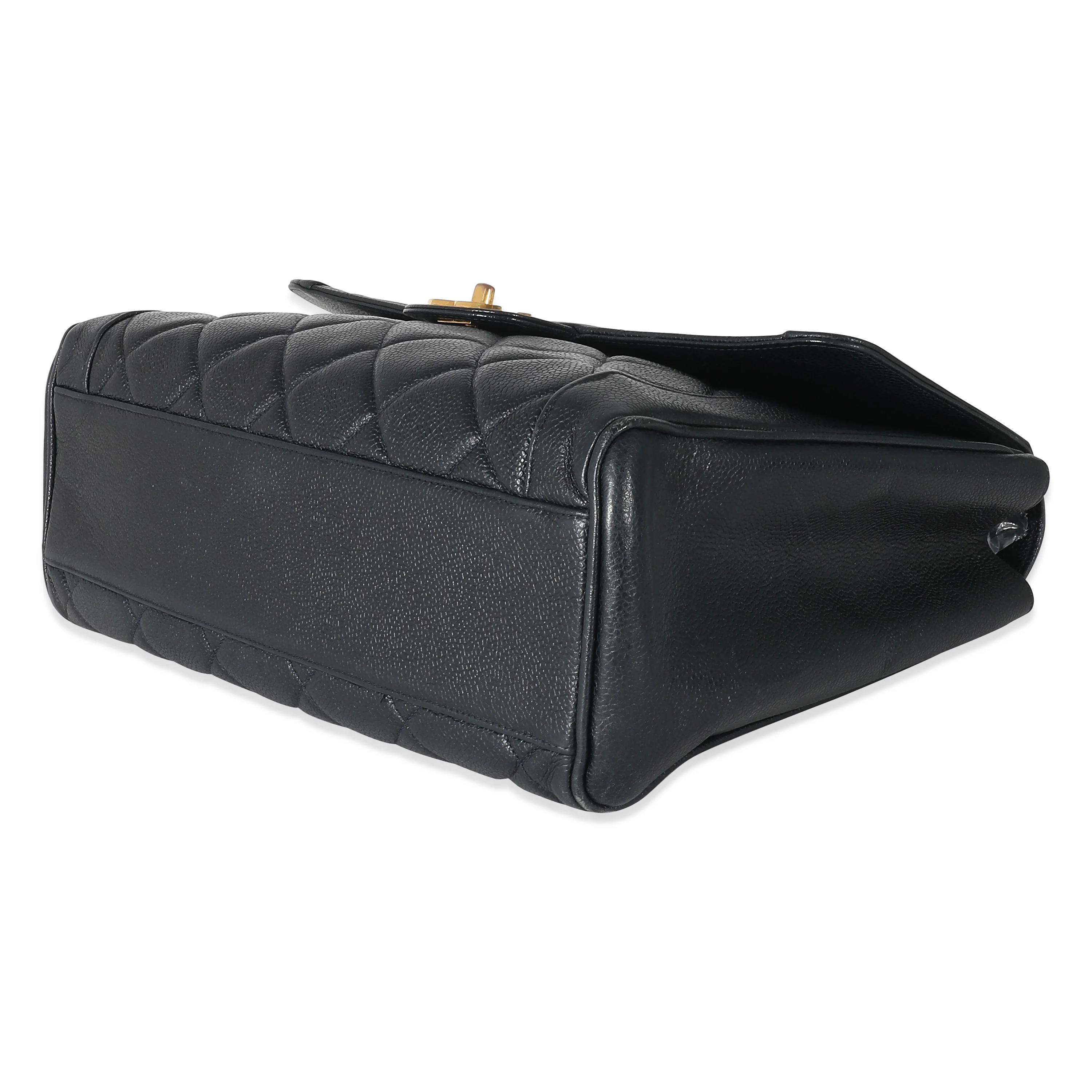 Chanel Black Quilted Caviar Top Handle Kelly Bag - Image 7