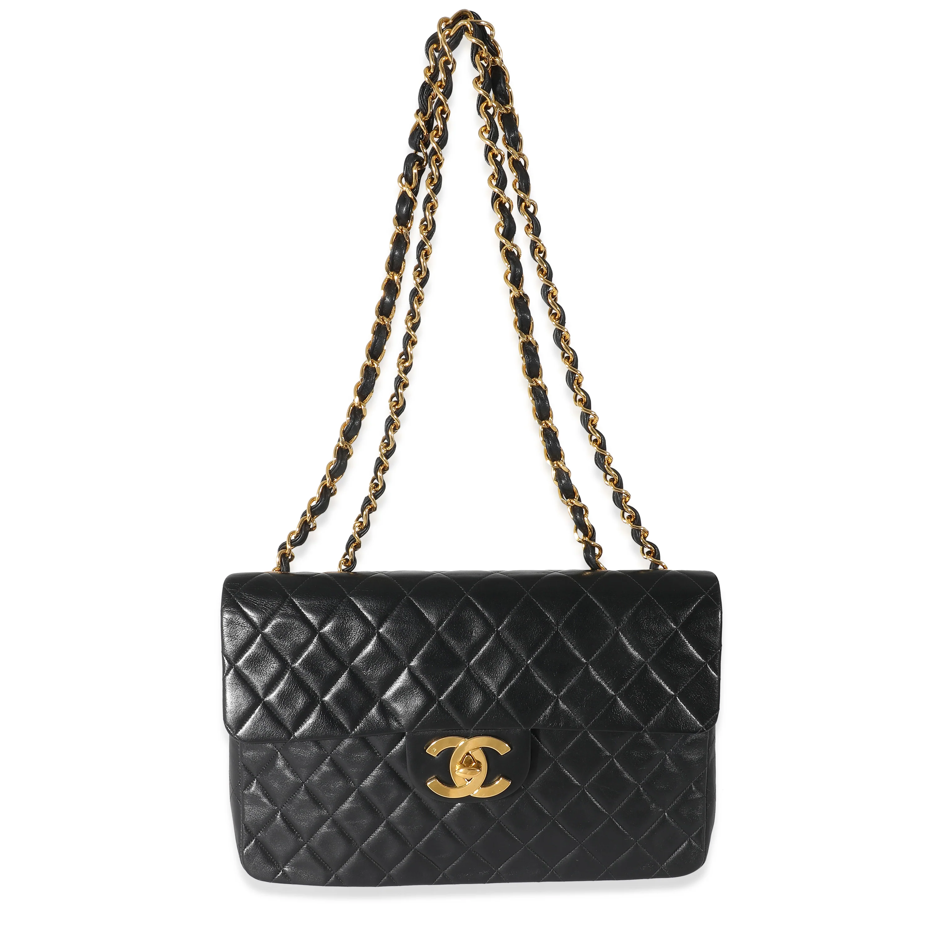 Chanel Black Quilted Lambskin Maxi Single Flap Bag - Image 4