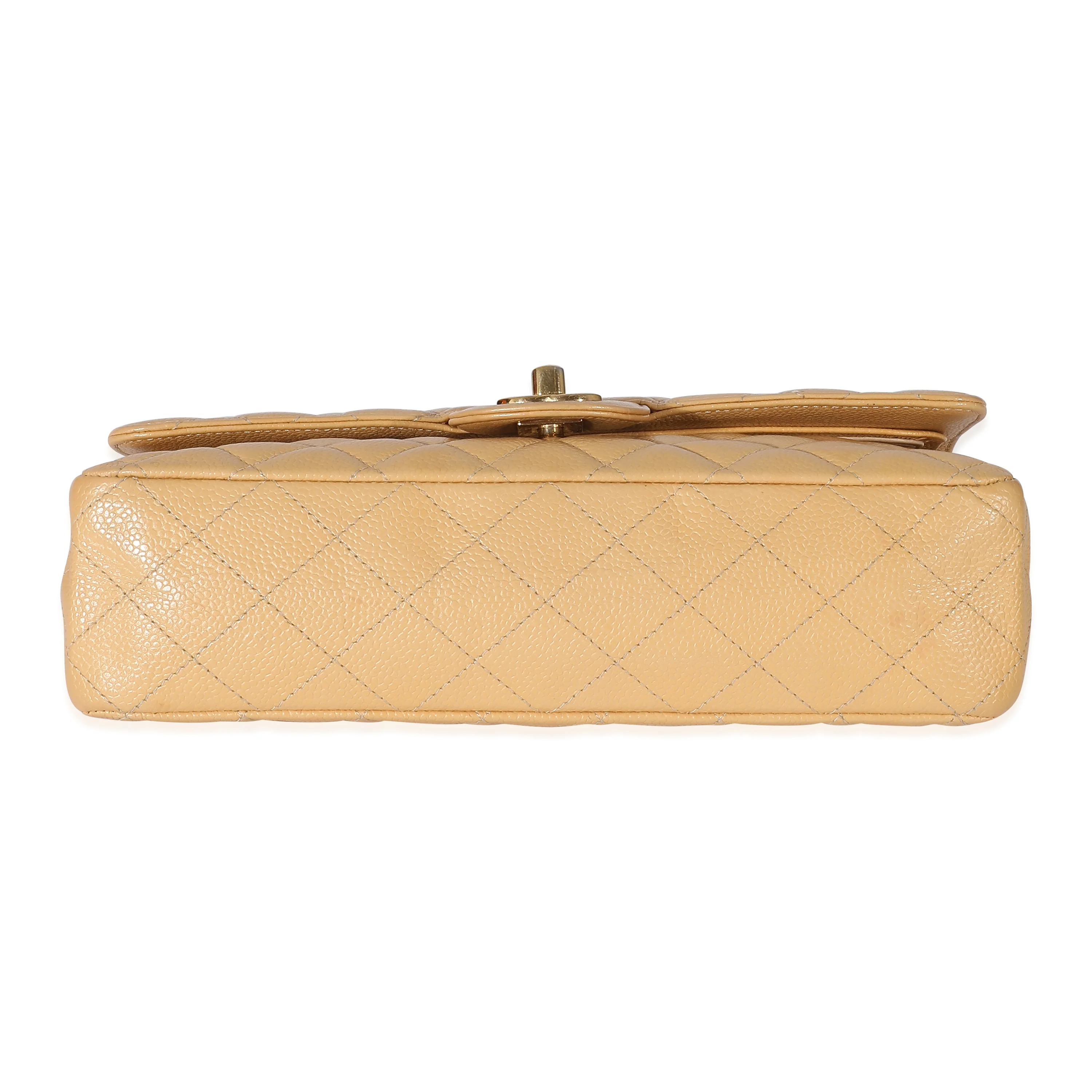 Chanel Beige Quilted Caviar Medium Classic Double Flap Bag - Image 5
