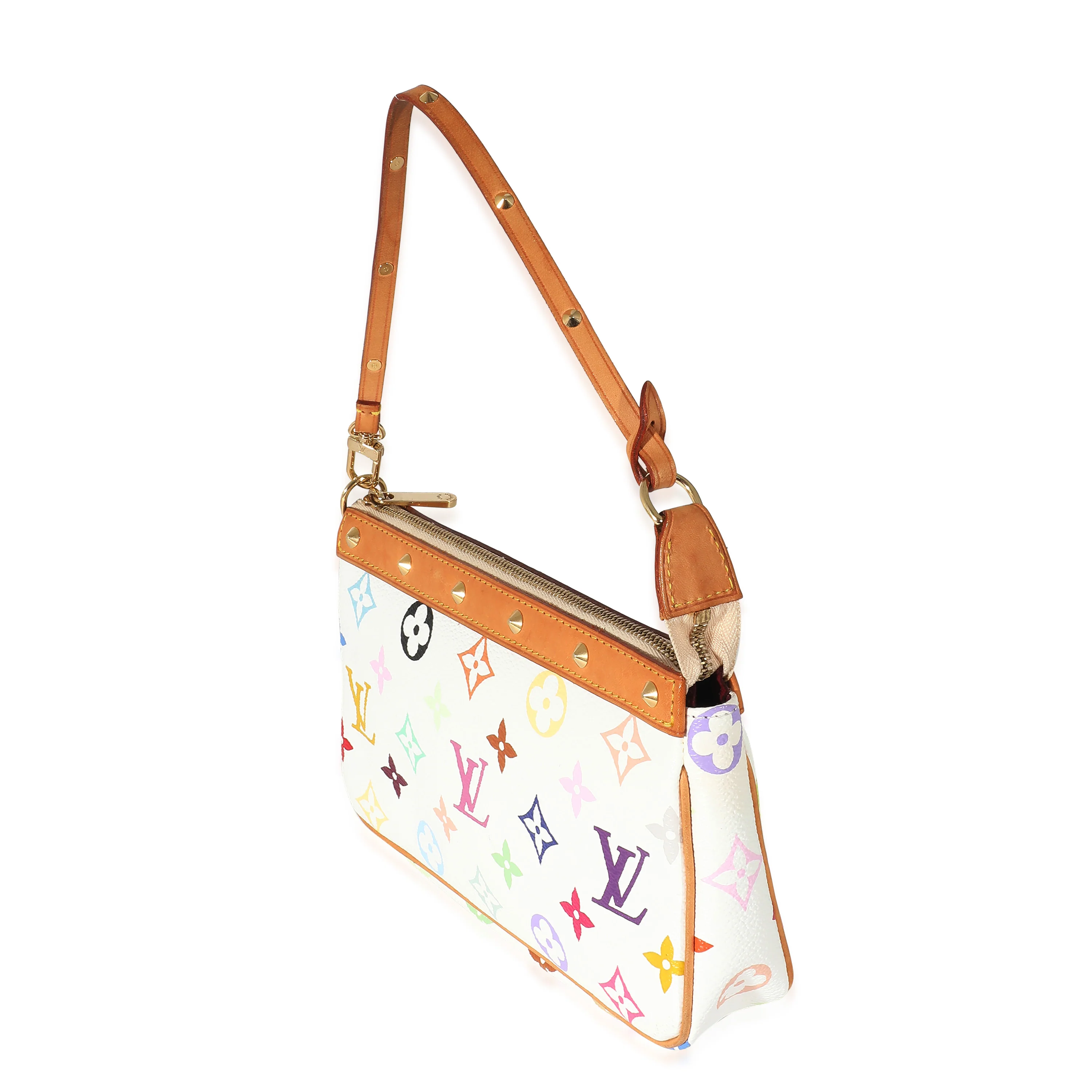 Louis Vuitton White Multicolor Canvas Pochette Accessories - Image 2