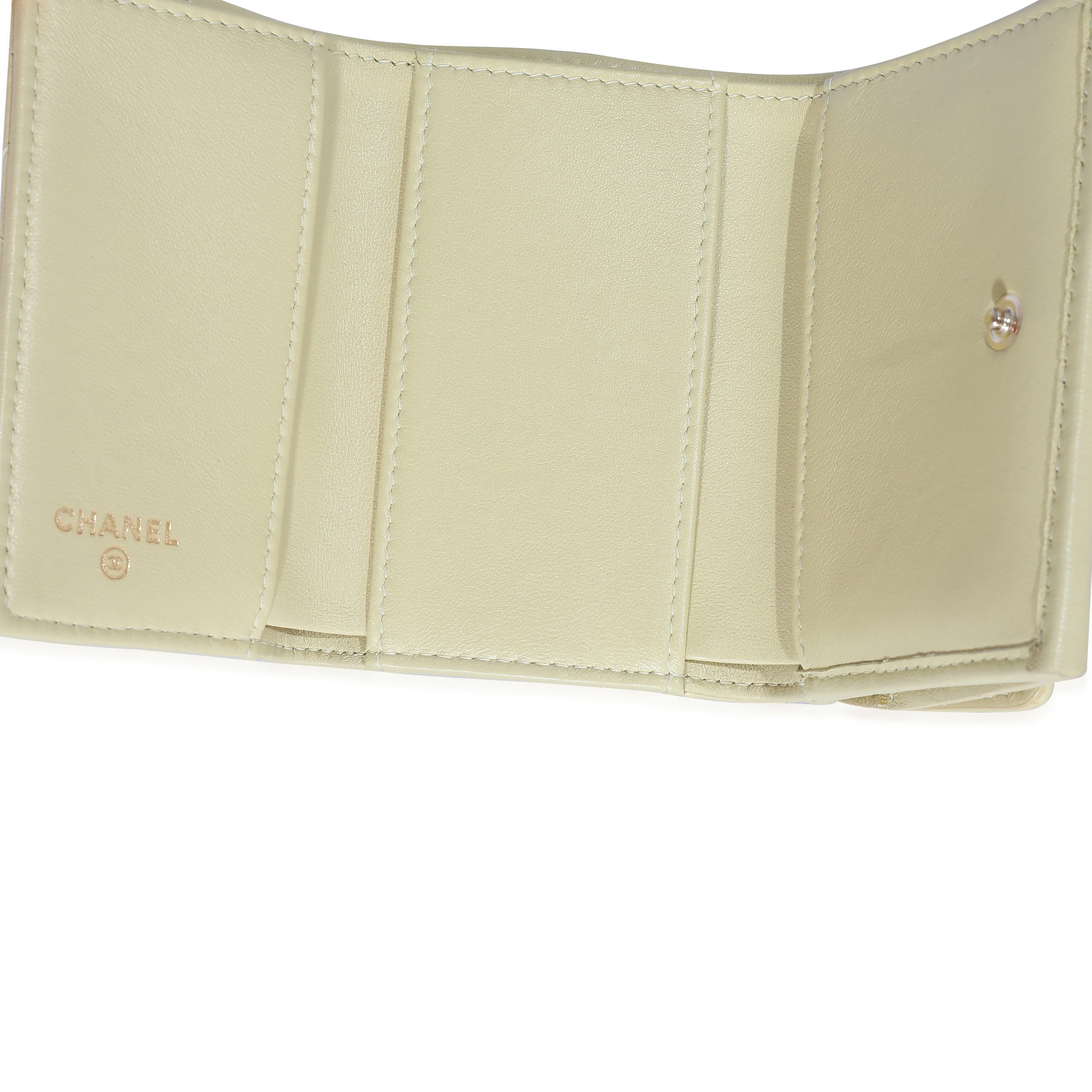 Chanel Yellow Quilted Lambskin Small Flap Wallet - Image 4