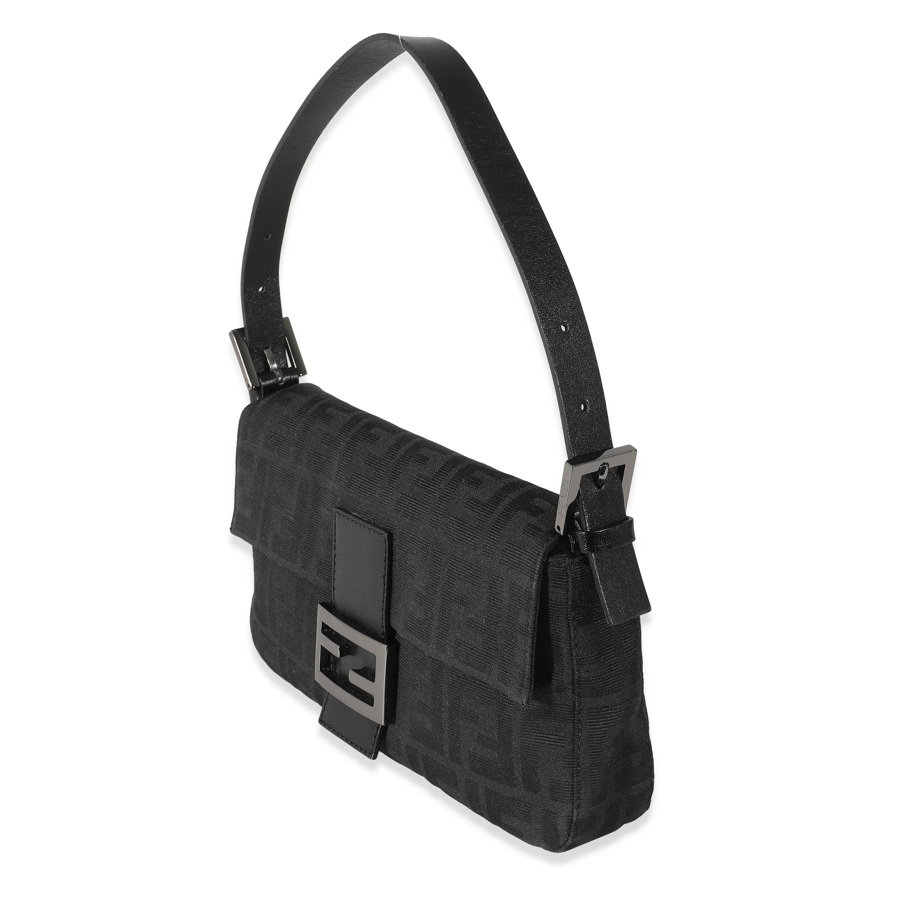 Fendi Black Zucca Canvas Baguette - Image 2
