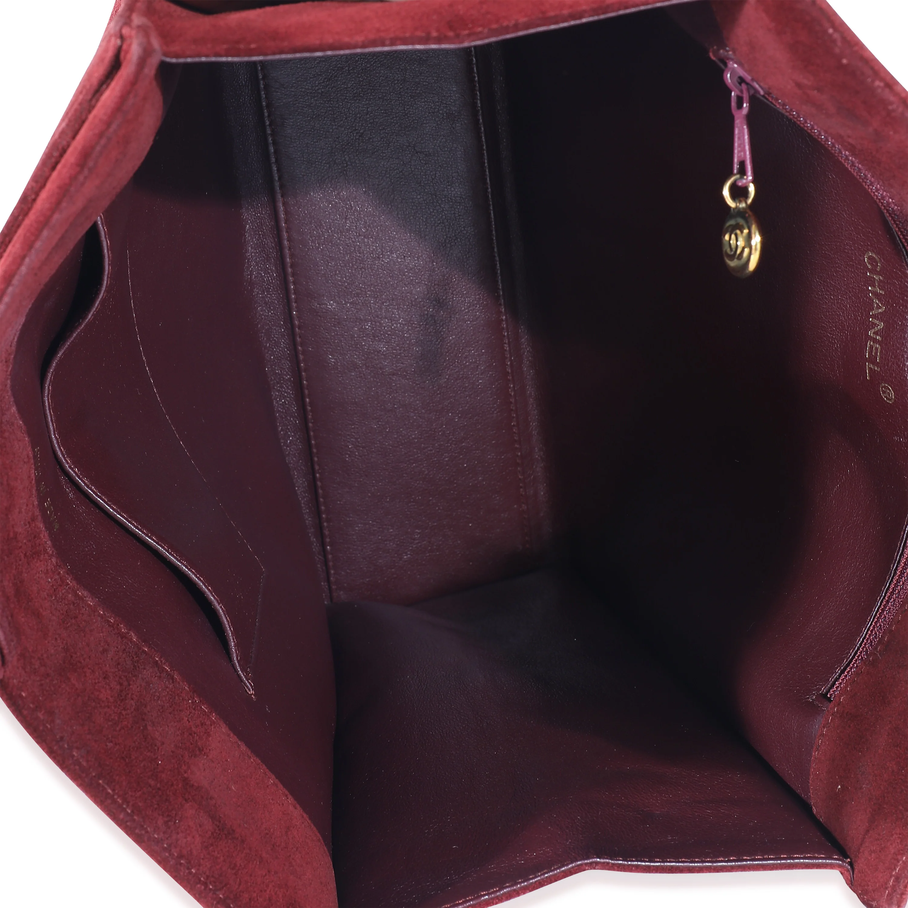 Chanel Red Suede Ring Top Handle Bag - Image 4