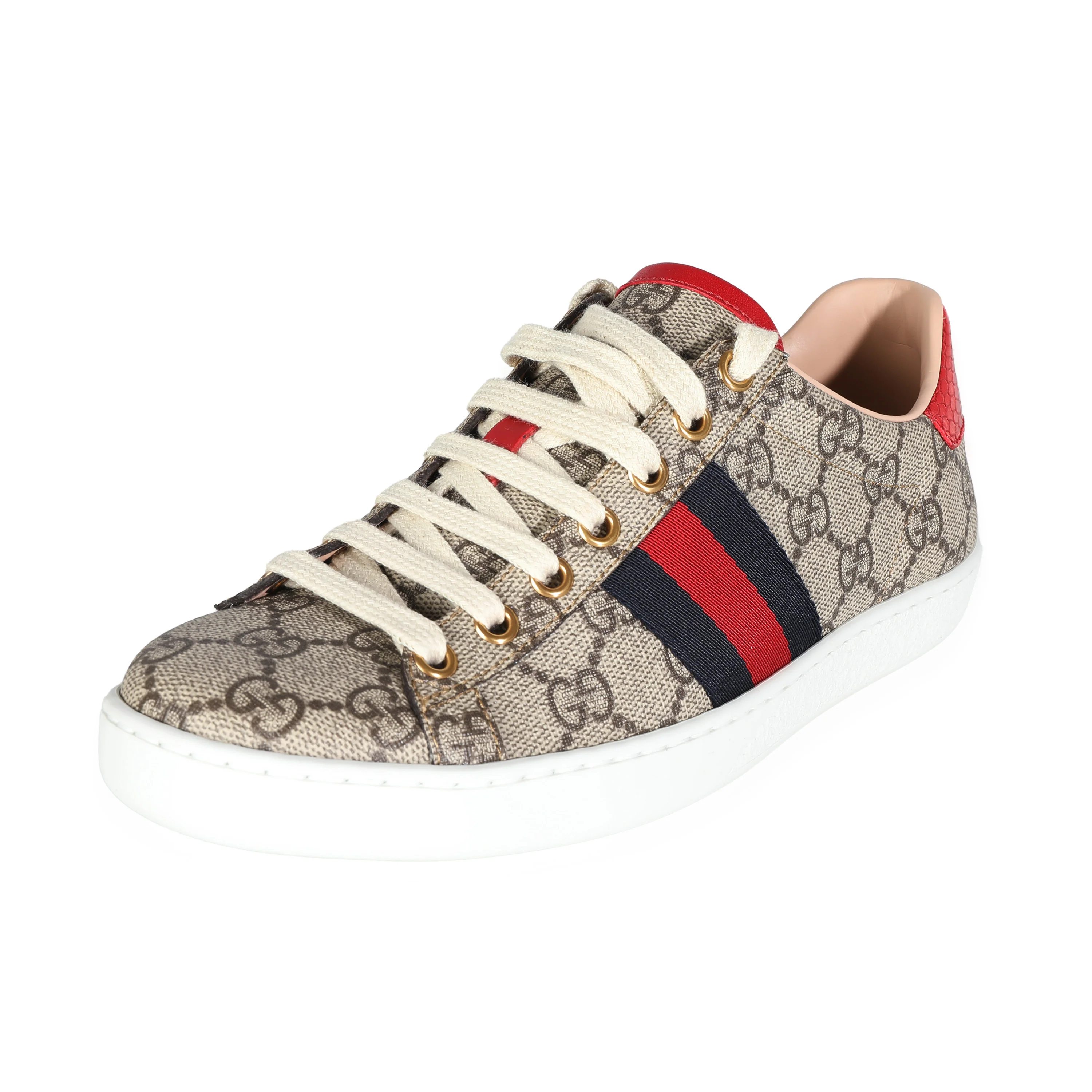 Beige Web GG Canvas Sneakers 36 - Image 2