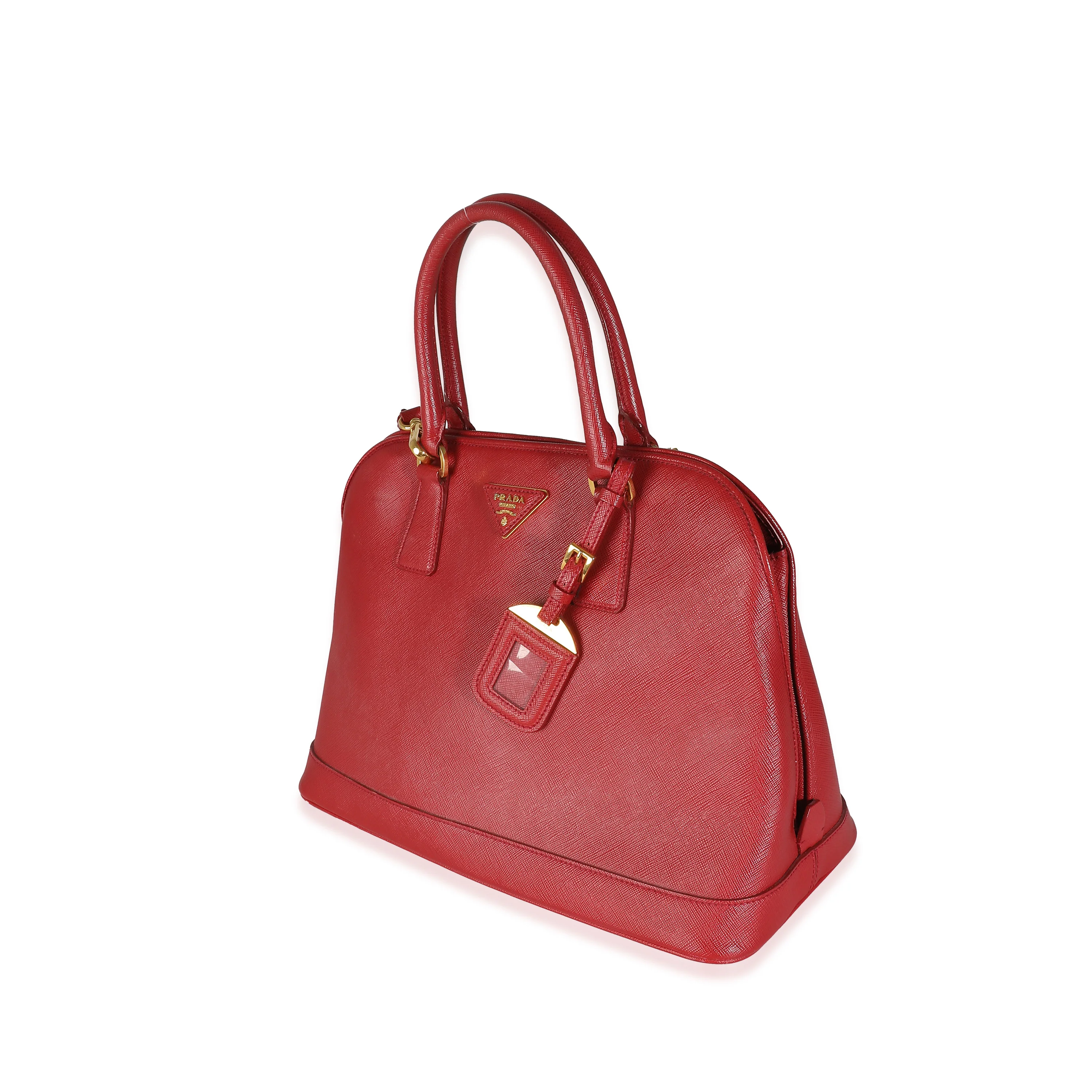 Prada Red Saffiano Lux Medium Open Promenade Bag - Image 2
