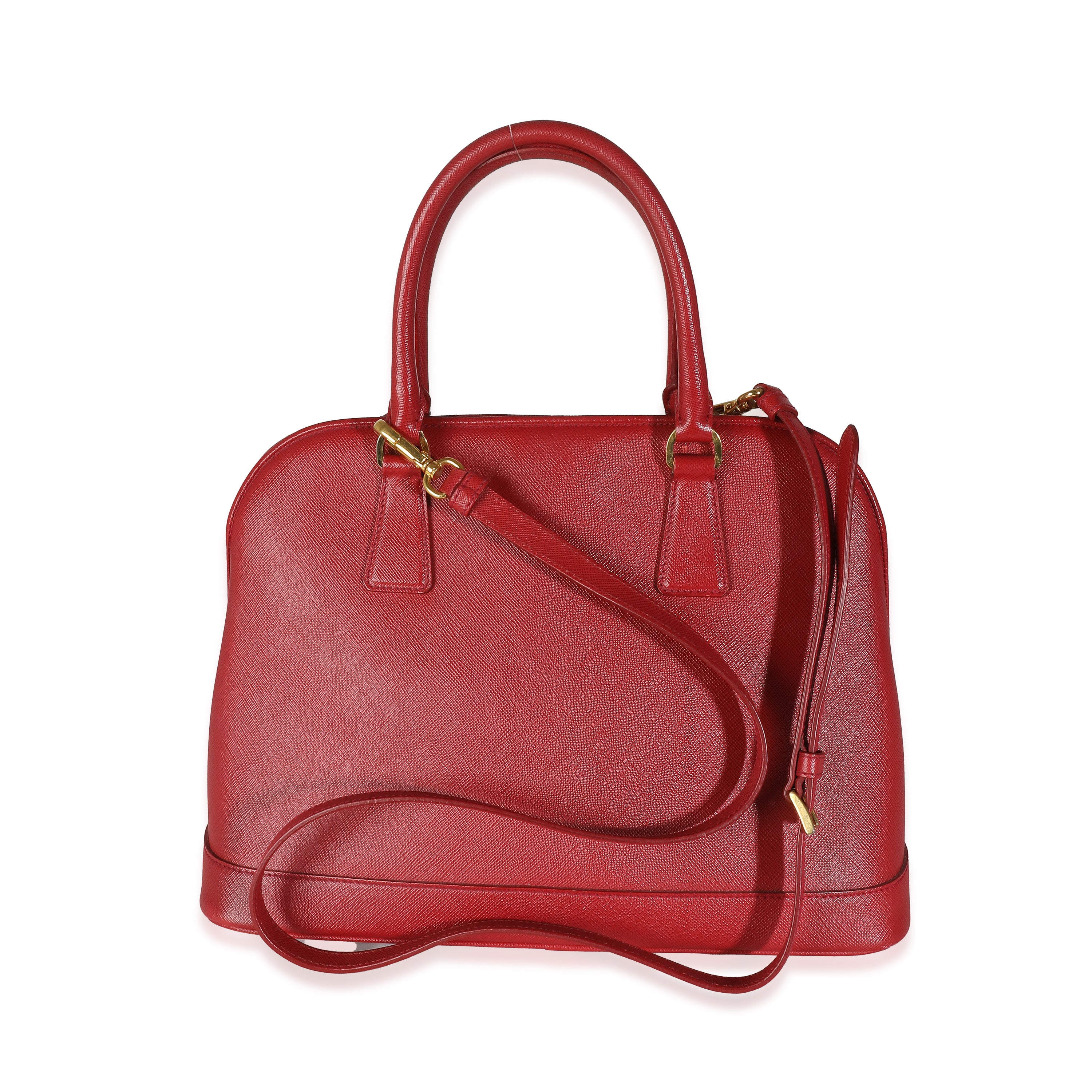 Prada Red Saffiano Lux Medium Open Promenade Bag - Image 4