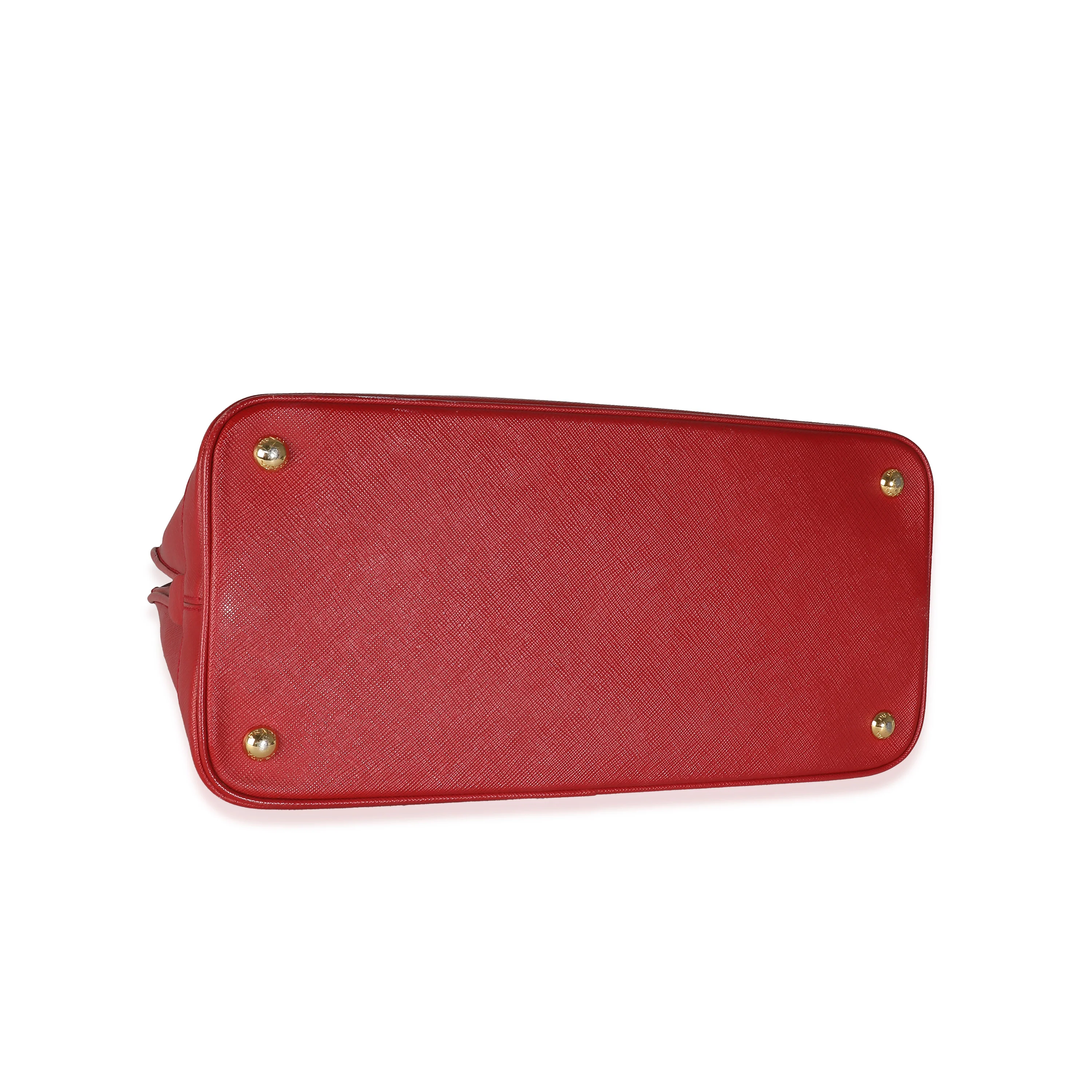 Prada Red Saffiano Lux Medium Open Promenade Bag - Image 7