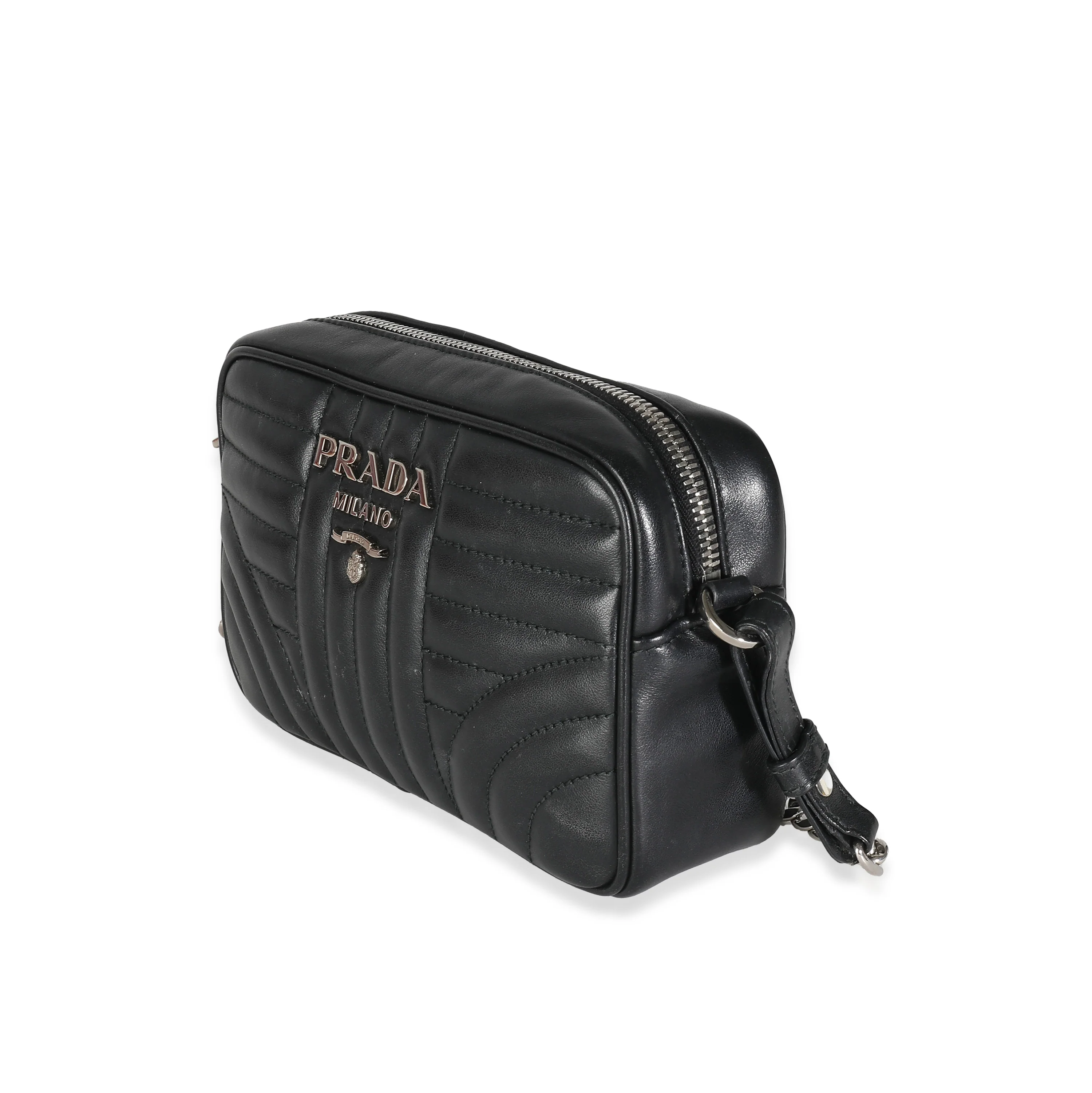 Prada Black Soft Calfskin Diagramme Camera Bag - Image 2