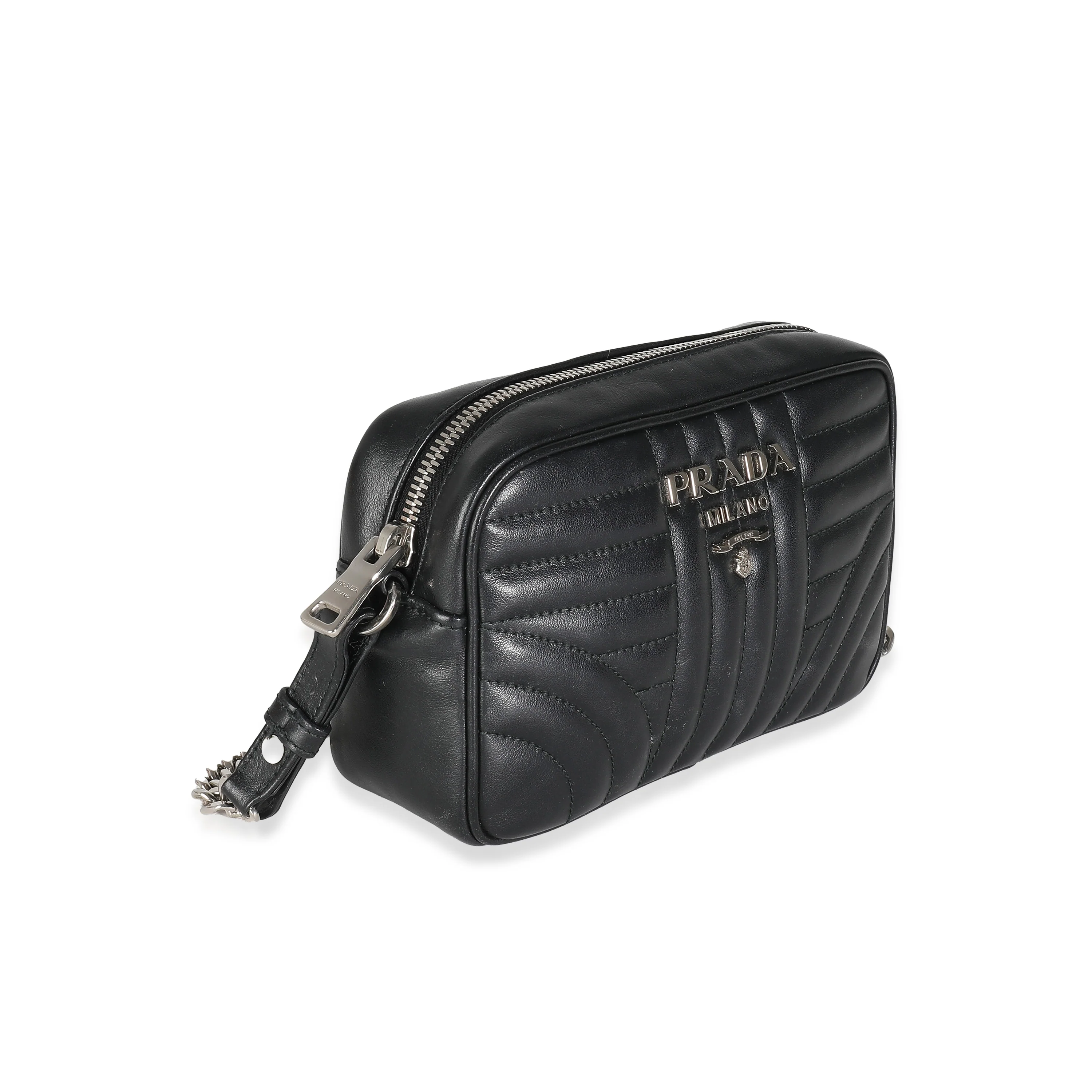 Prada Black Soft Calfskin Diagramme Camera Bag - Image 3
