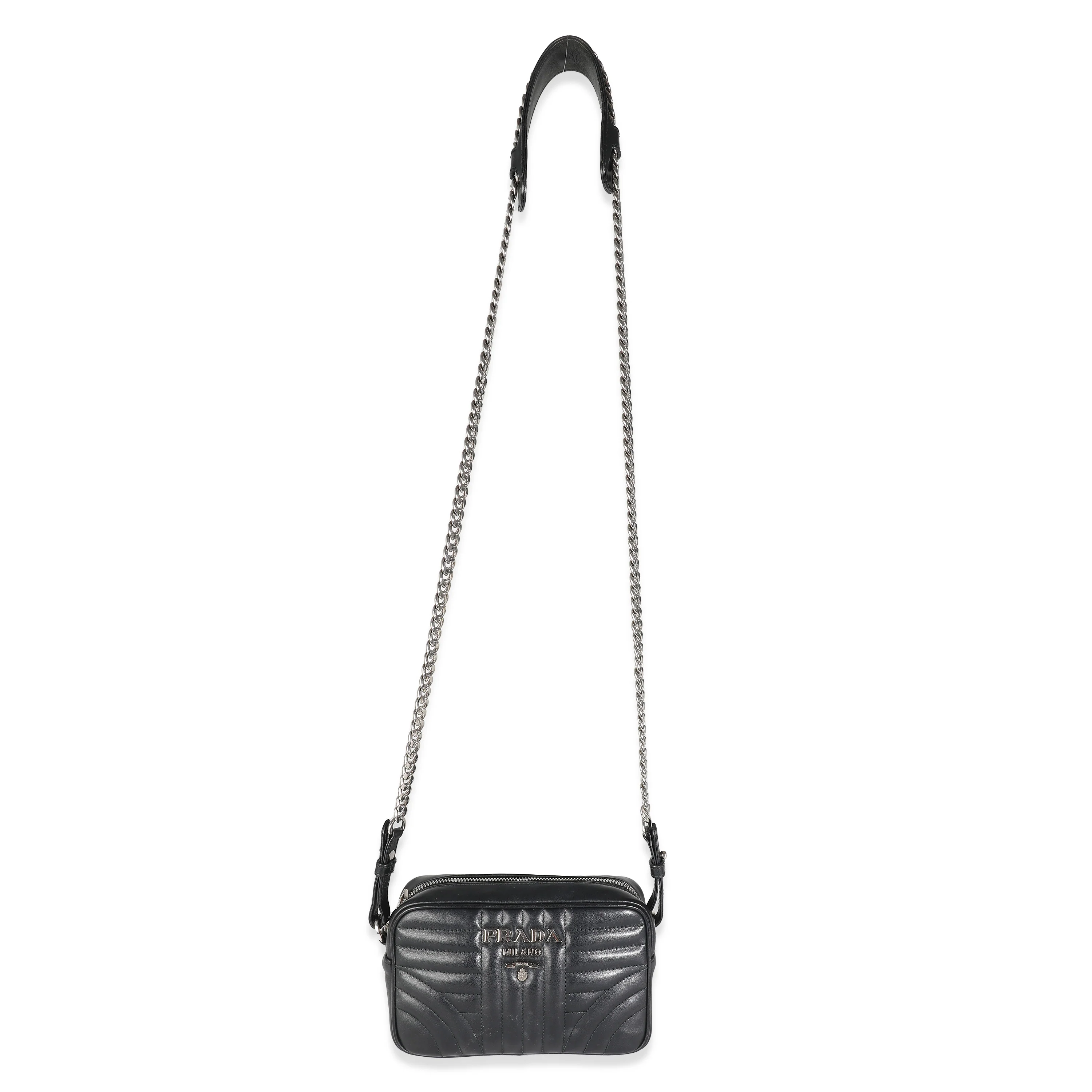 Prada Black Soft Calfskin Diagramme Camera Bag - Image 8