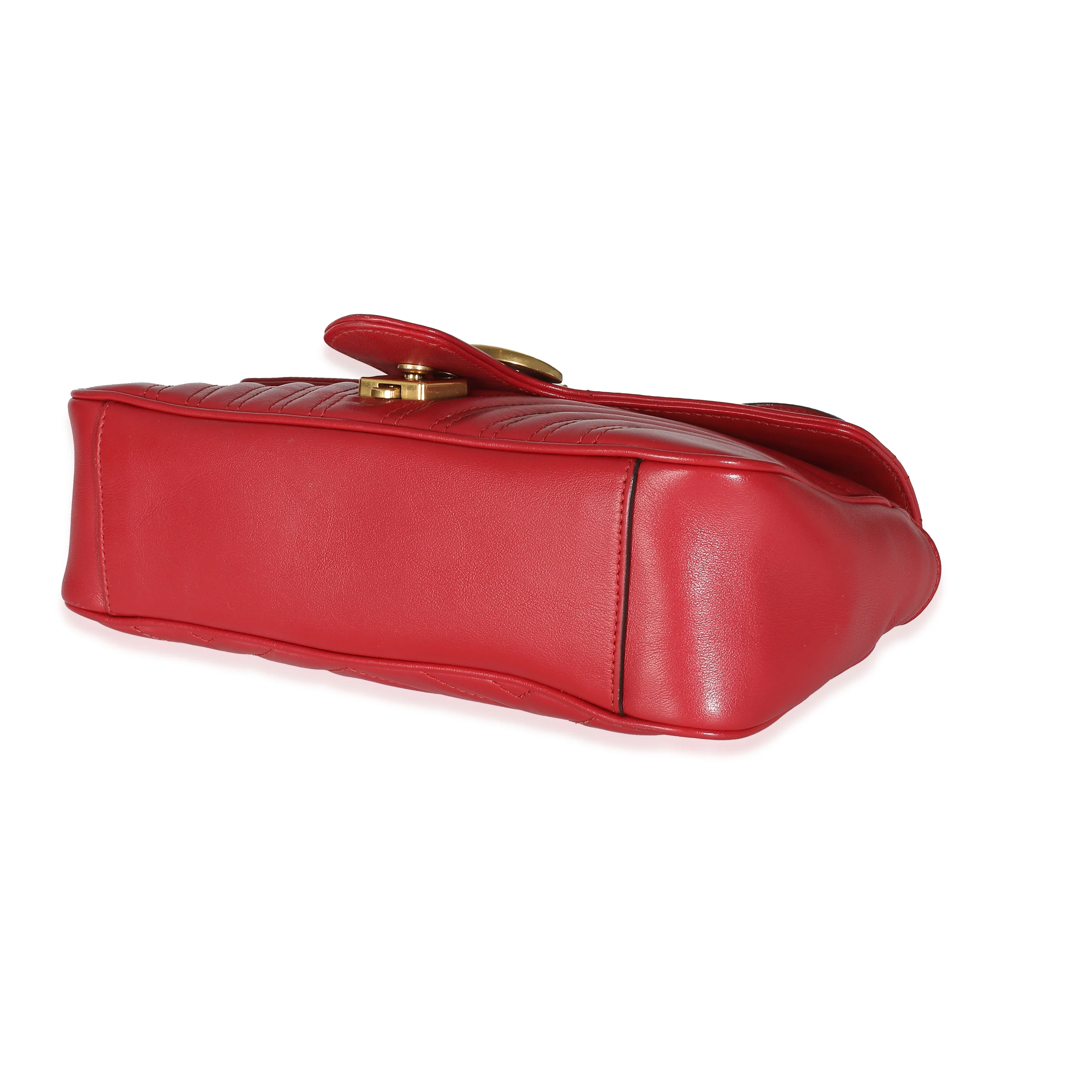 Gucci Red Matelasse Calfskin Small GG Marmont Bag - Image 5