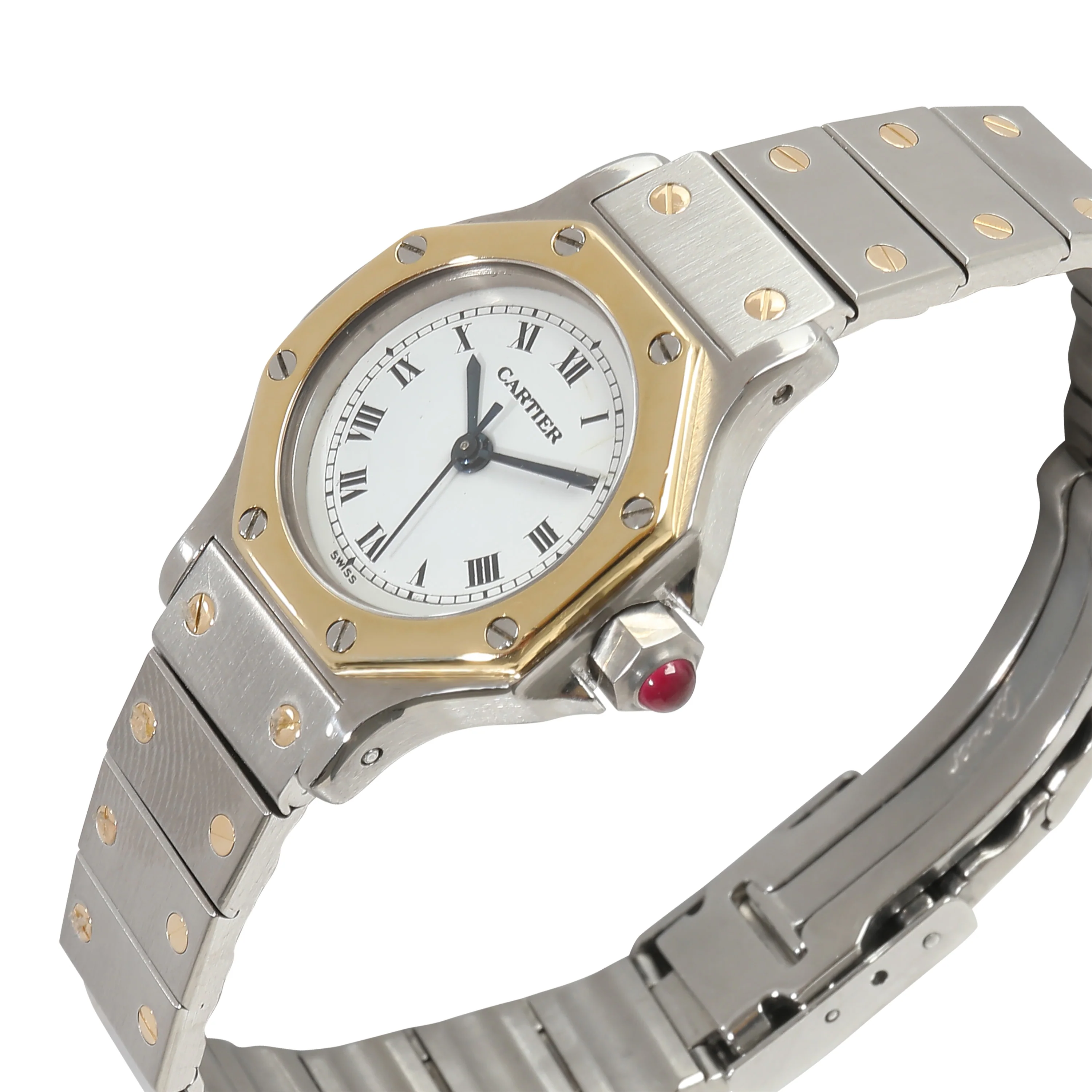 Santos de Cartier 0907 Womens Watch in 18kt Stainless Steel/Yellow Gold - Image 2