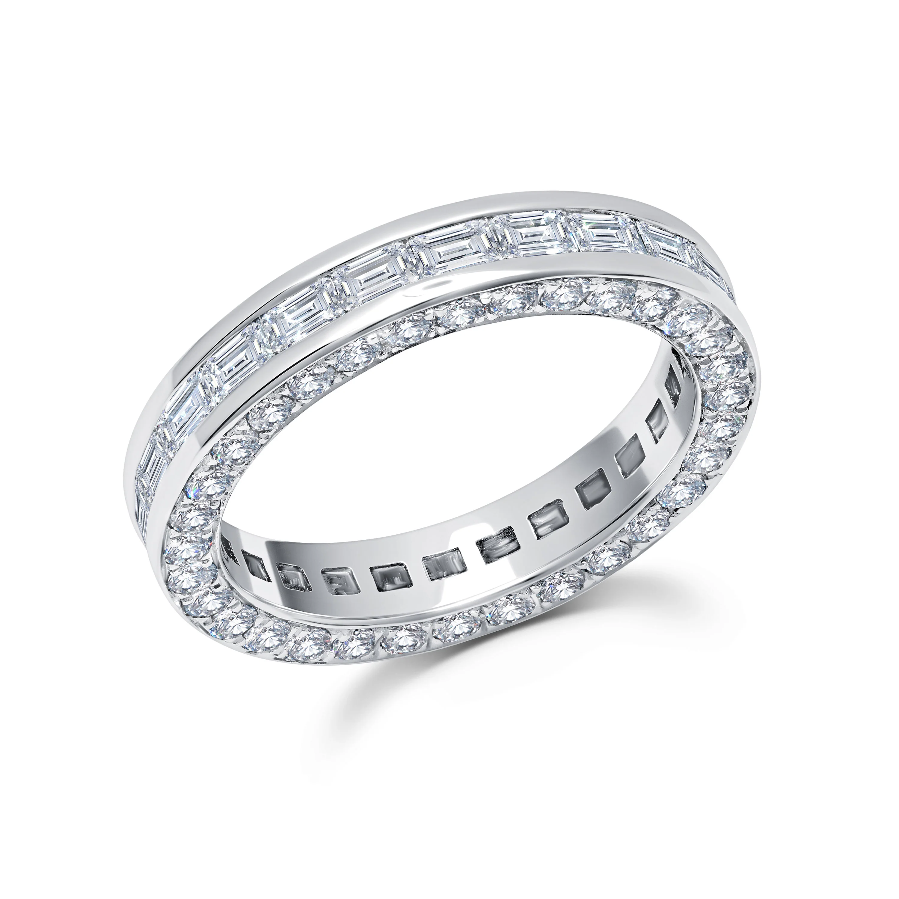 Diamond Band in 18K White Gold 2.92 CTW - Image 3