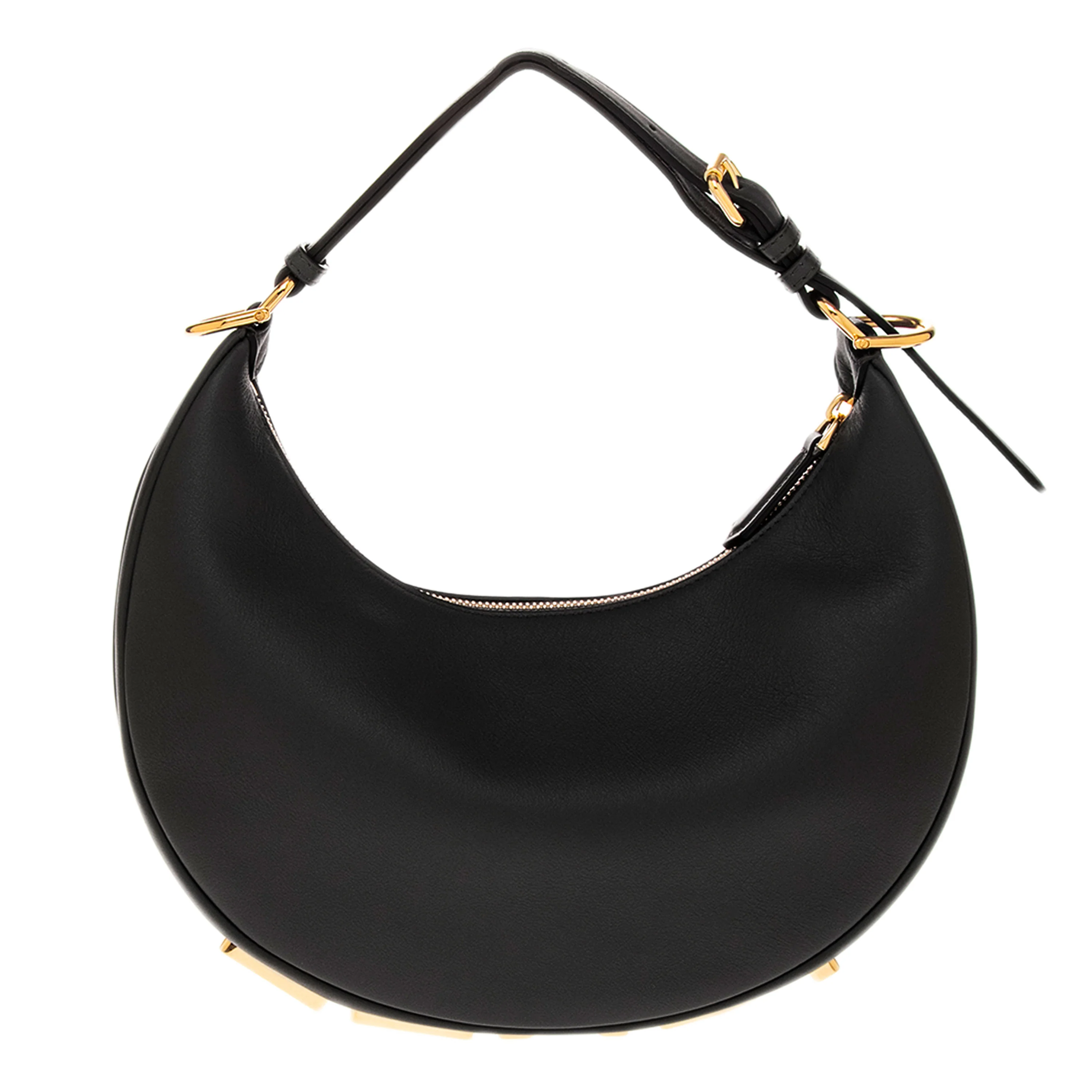 Black Leather Small Fendigraphy Hobo - Image 3