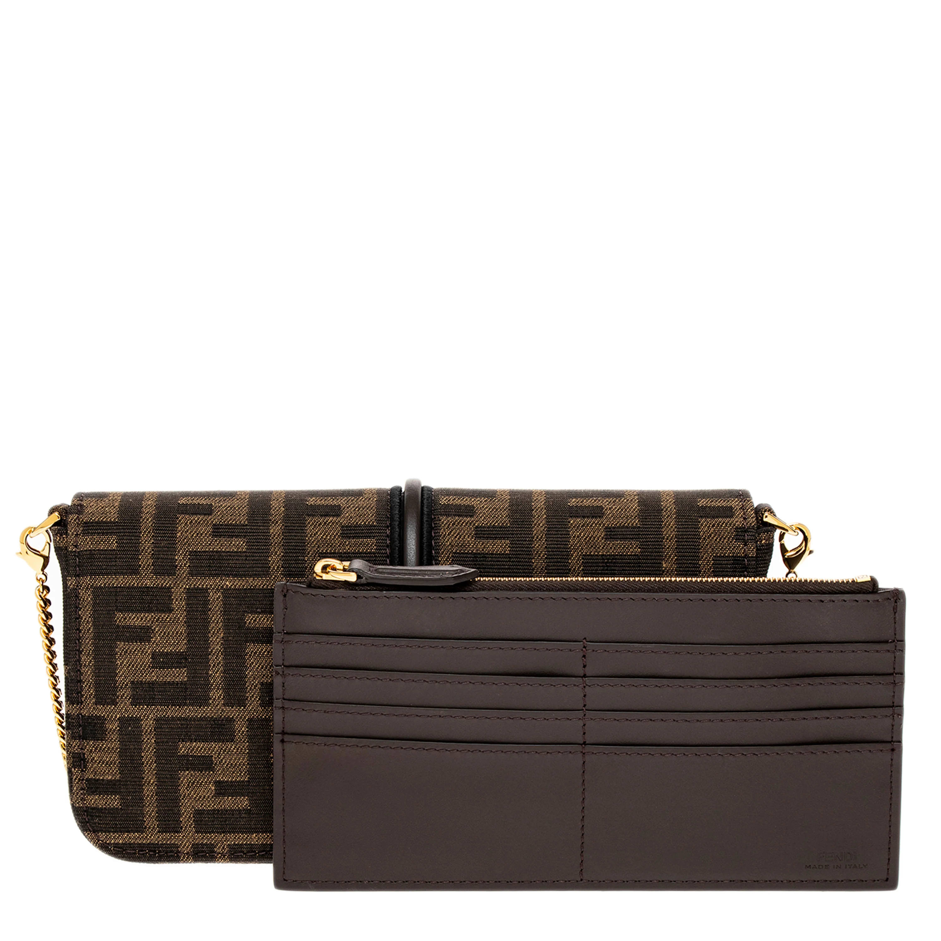 Brown FF Zucca Fendigraphy Wallet On Chain - Image 3