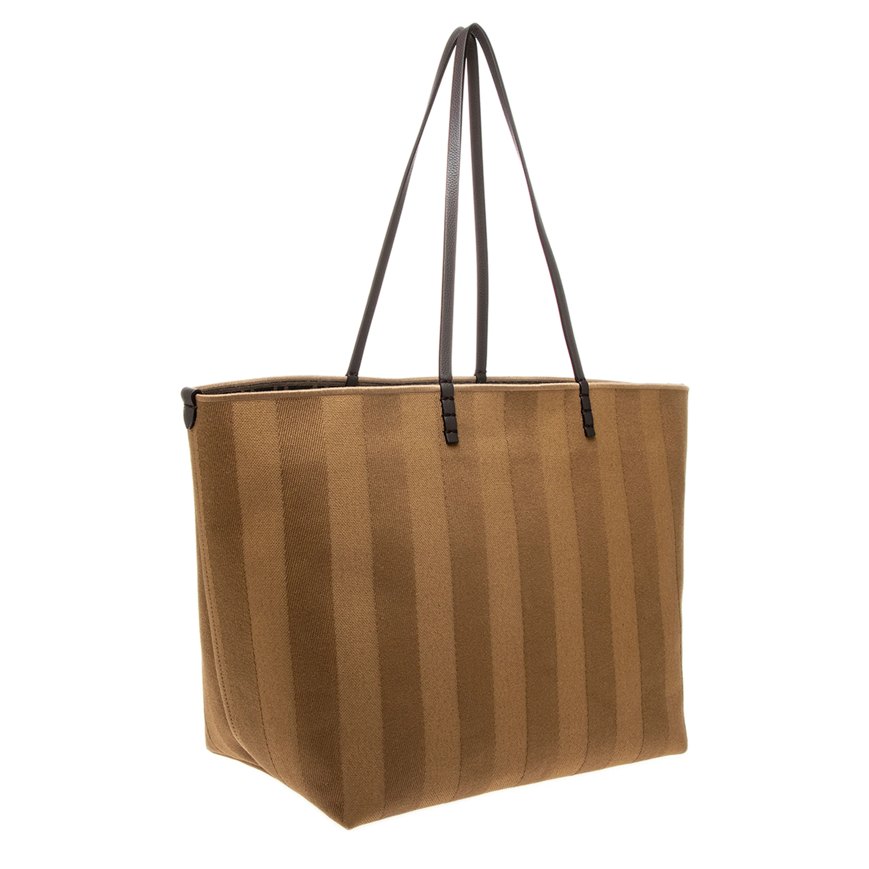 Cappuccino Pequin Stripe Large Roll Reversible Shopper - Image 2