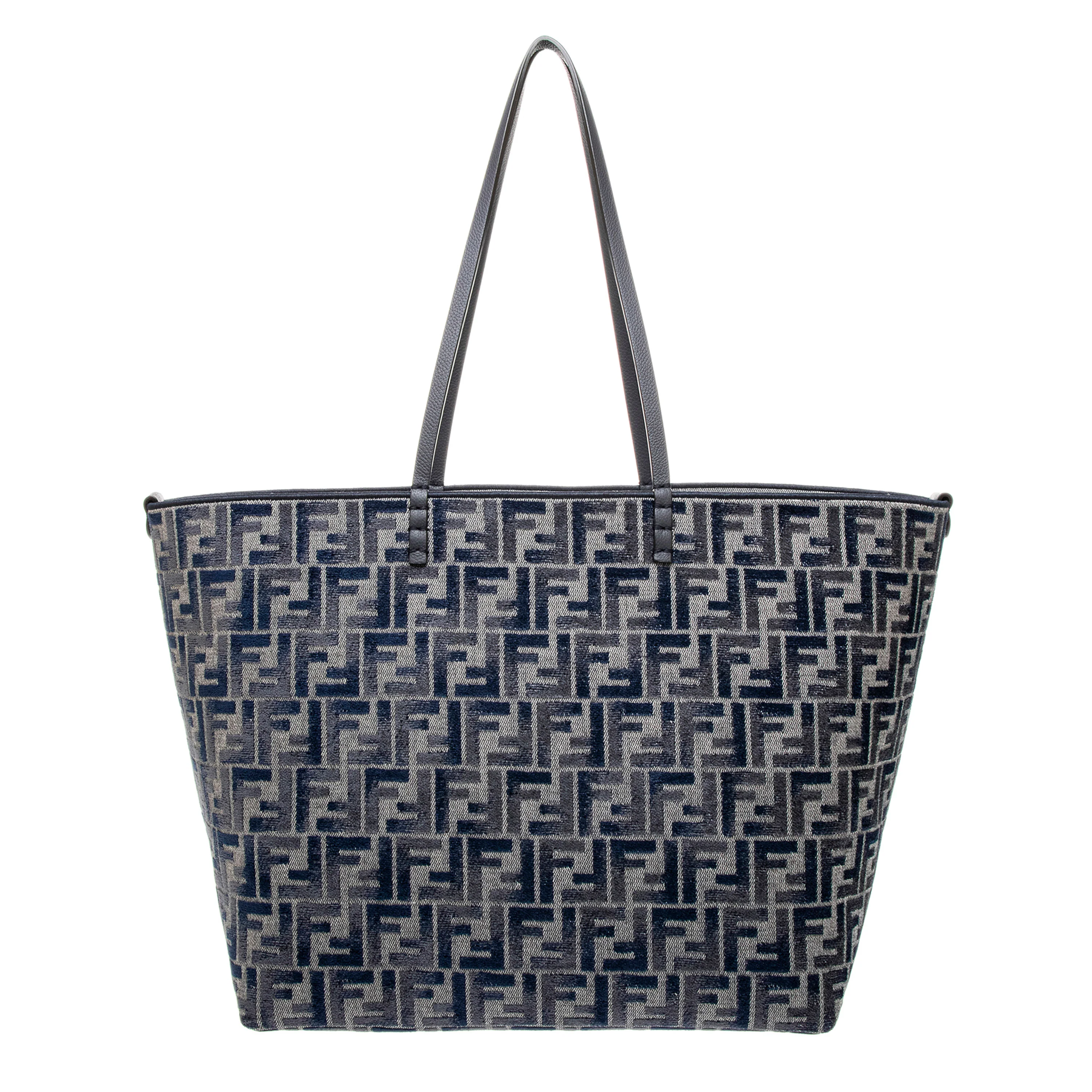 Dark Blue FF Chenille Large Roll Reversible Shopper