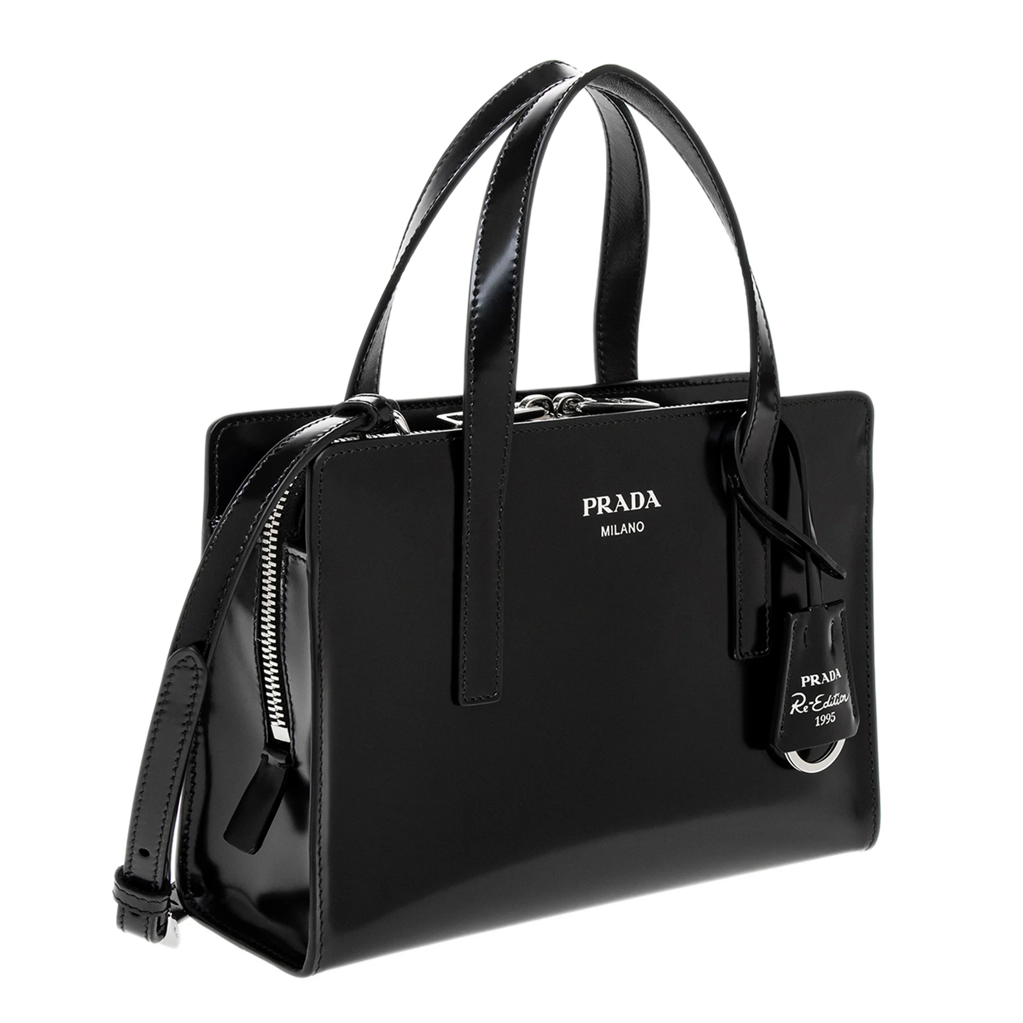 Black Brushed Leather Mini Re-Edition 1995 Mini Bag - Image 2