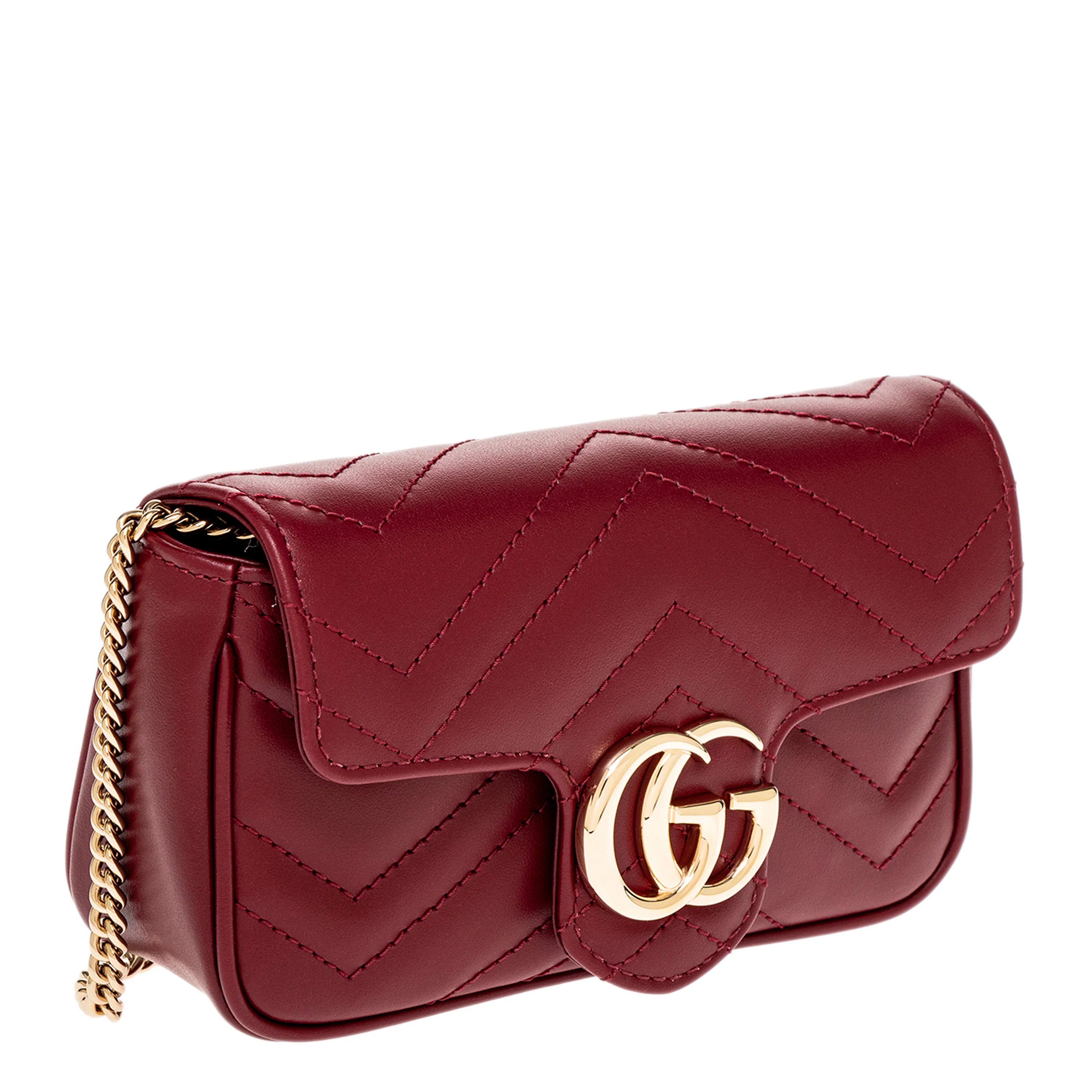 Maroon Matelasse Calfskin Super Mini Marmont - Image 2
