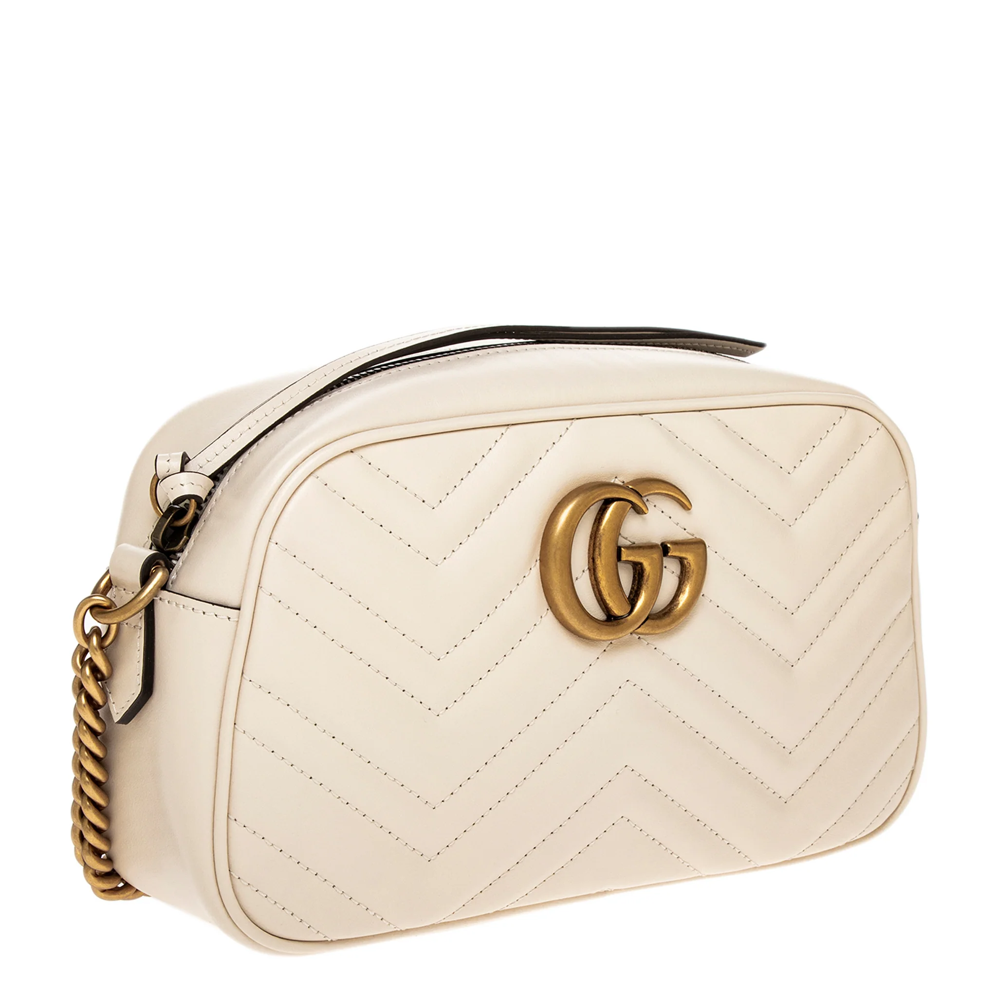White Matelasse Calfskin Small Shoulder Bag - Image 2