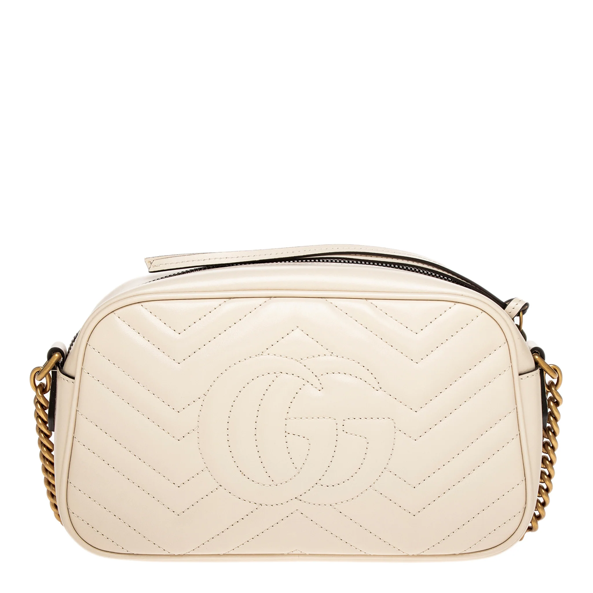 White Matelasse Calfskin Small Shoulder Bag - Image 3