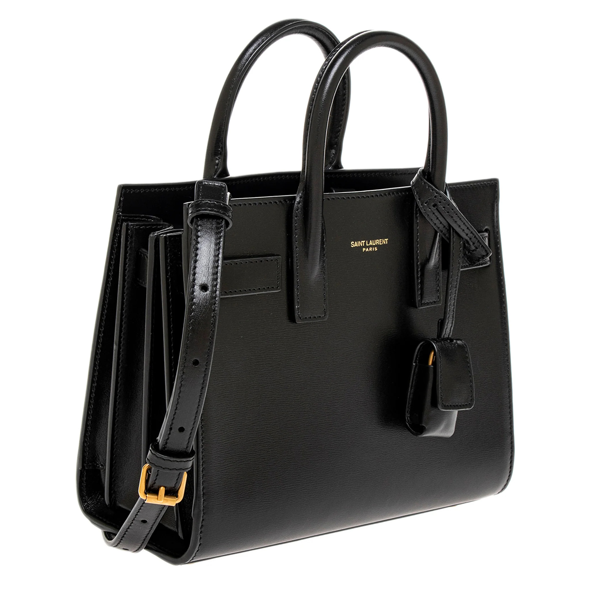 Black Smooth Leather Nano Classic Sac De Jour - Image 2