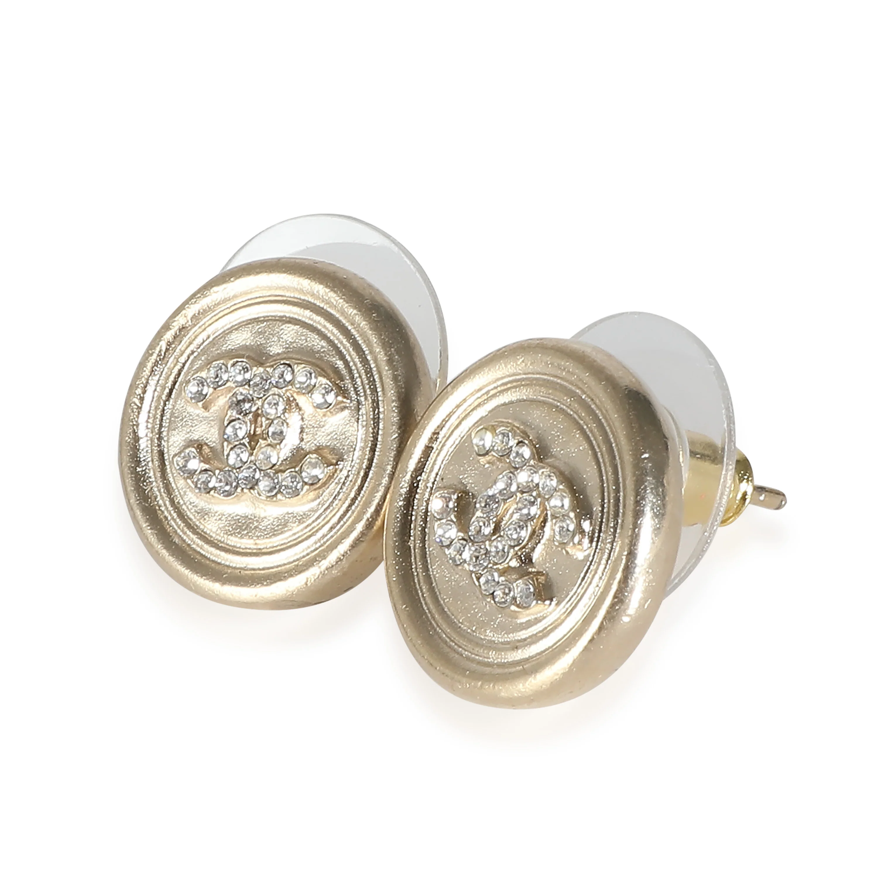Gold-Plated 2021 Round CC Earrings - Image 2
