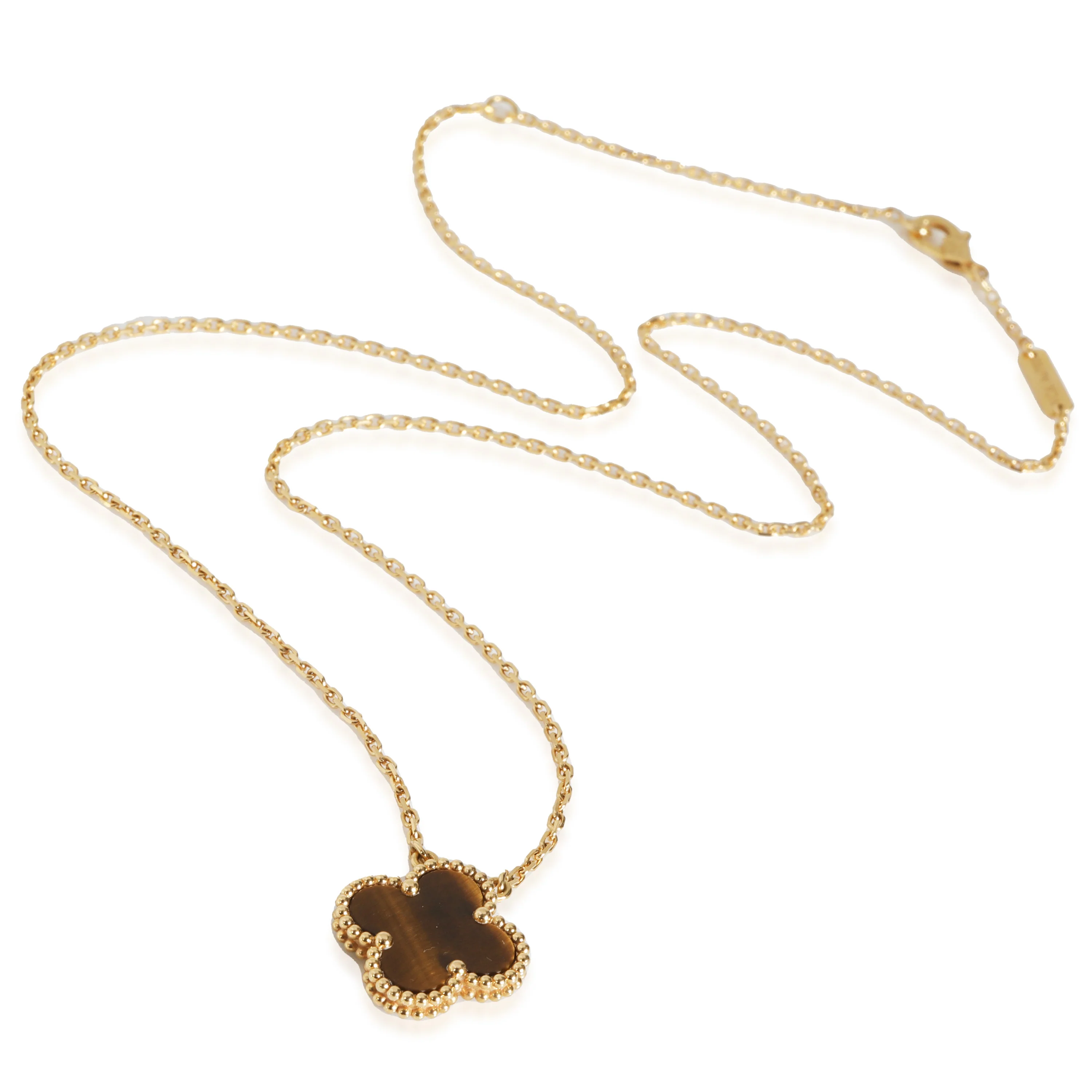 Alhambra Tigers Eye Pendant Necklace in 18K Yellow Gold - Image 2