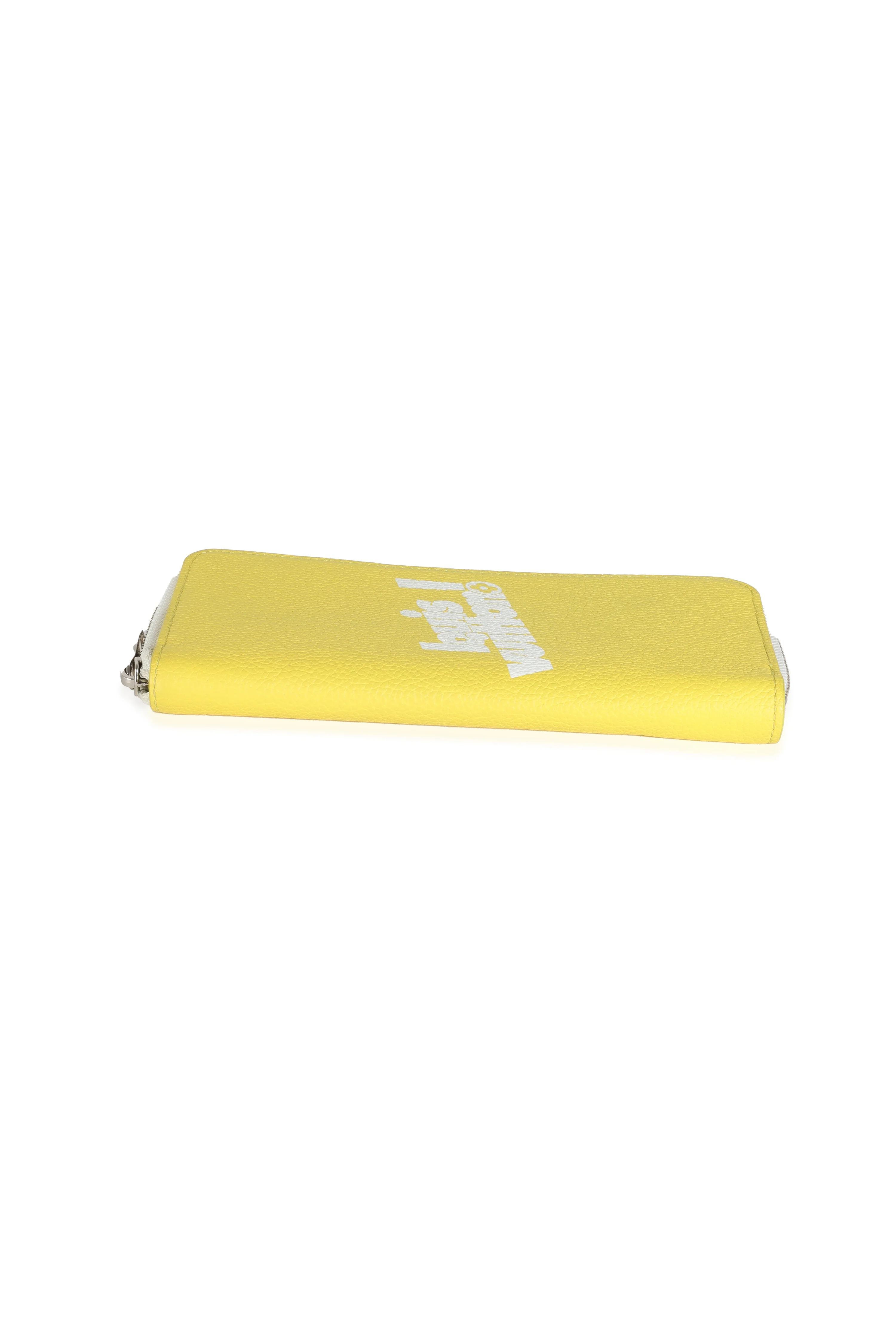 Jaune Taurillon Logo Vertical Zippy Wallet - Image 8