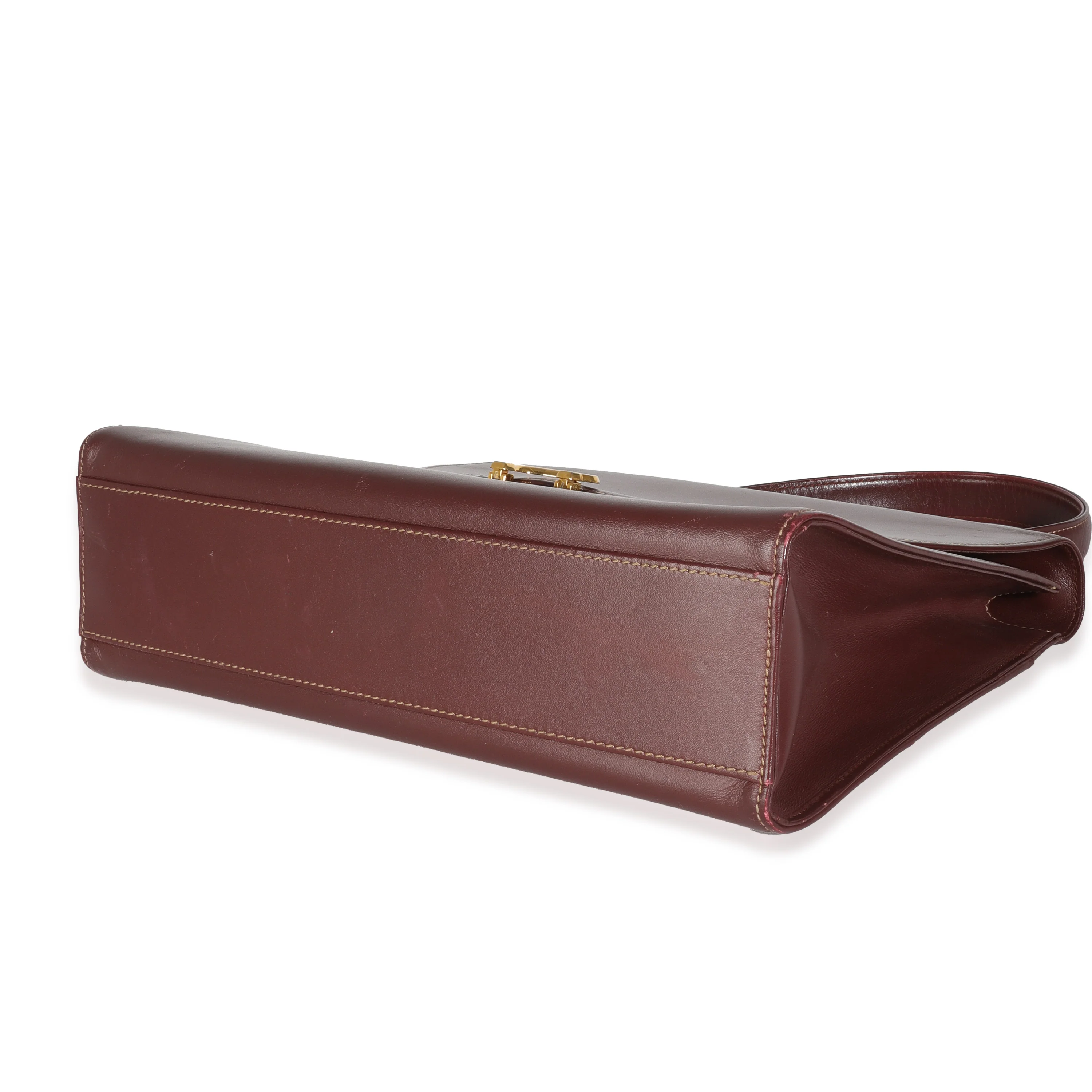 Burgundy Leather Must De Cartier Top Handle Bag - Image 7
