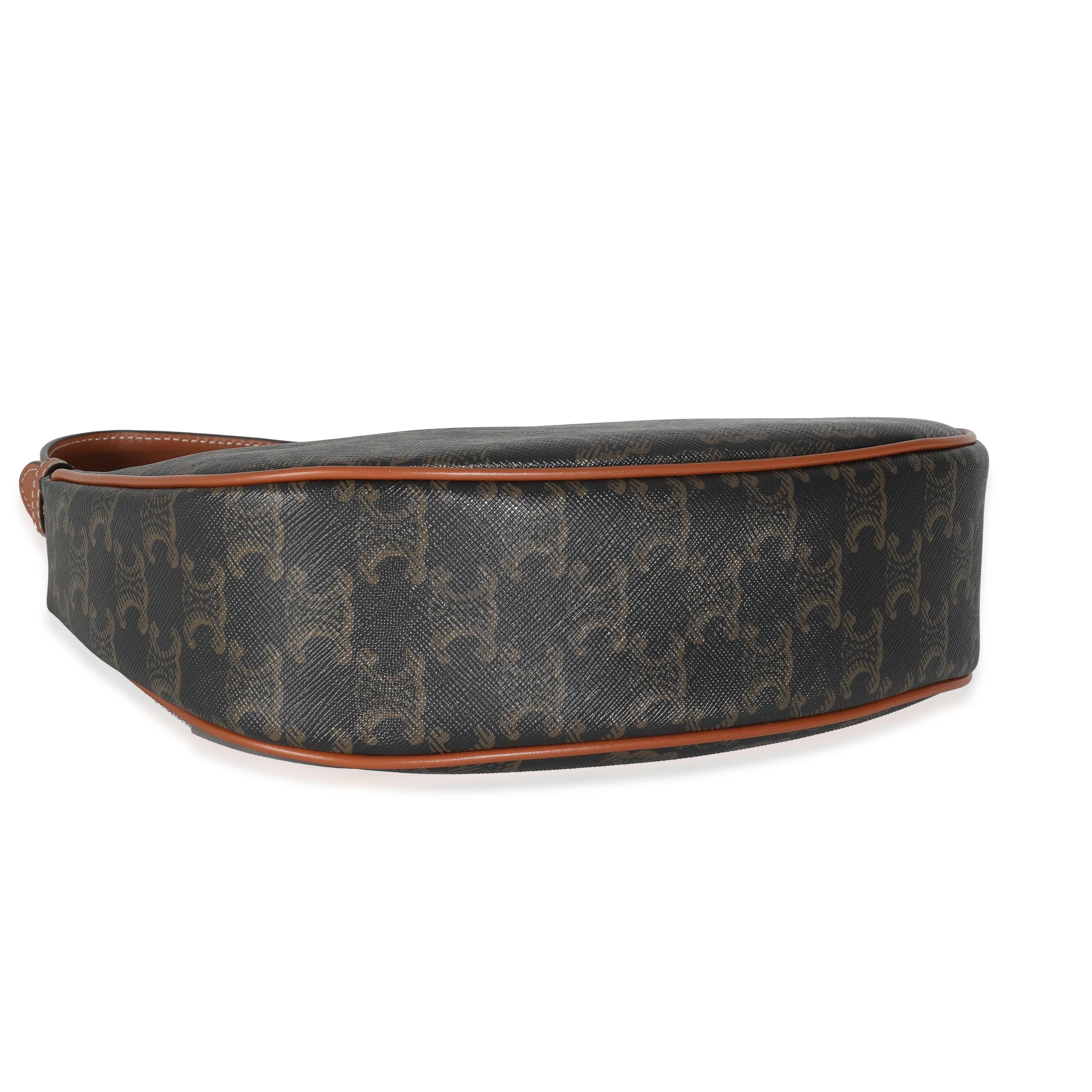 Tan Calfskin Triomphe Canvas Ava Shoulder Bag - Image 6