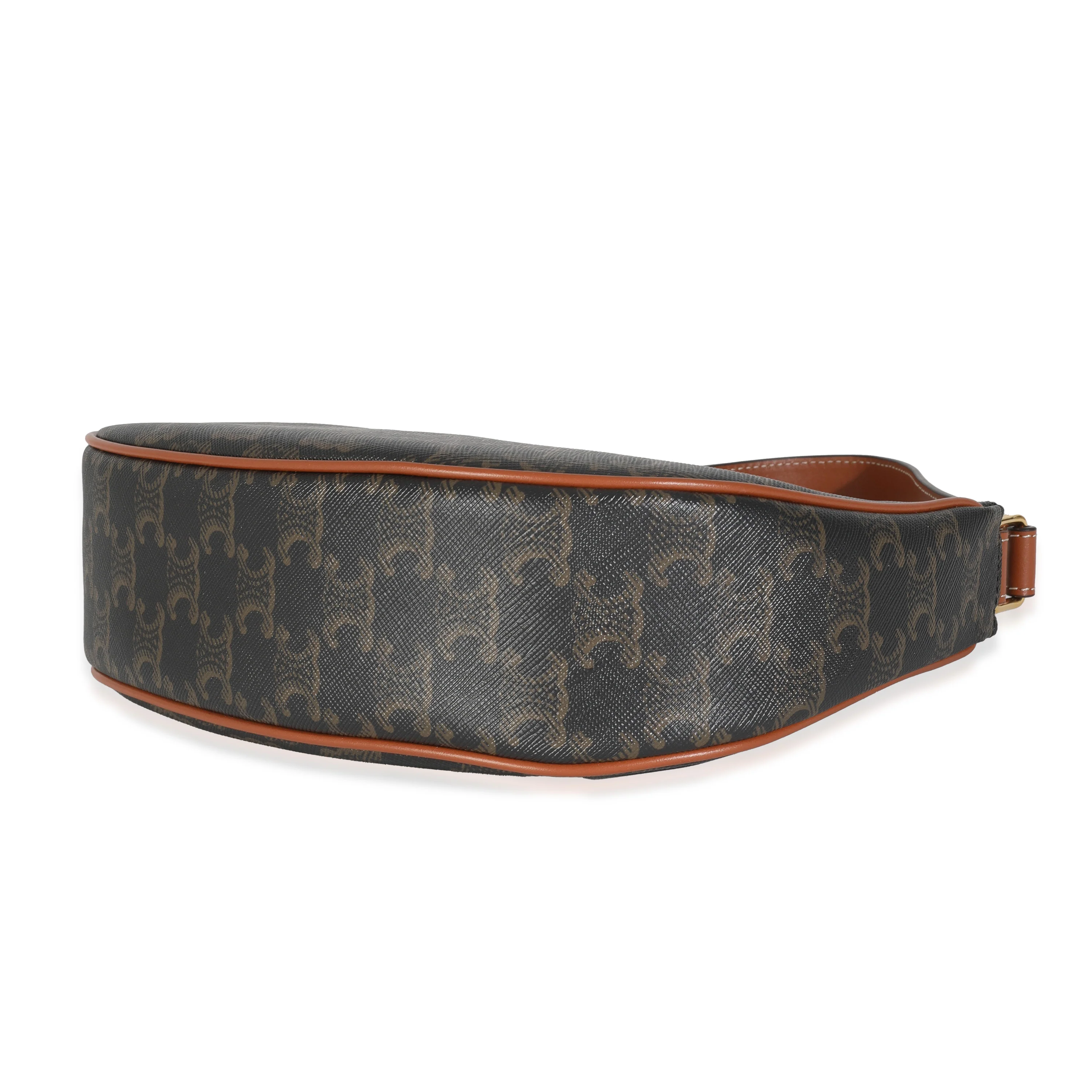 Tan Calfskin Triomphe Canvas Ava Shoulder Bag - Image 7