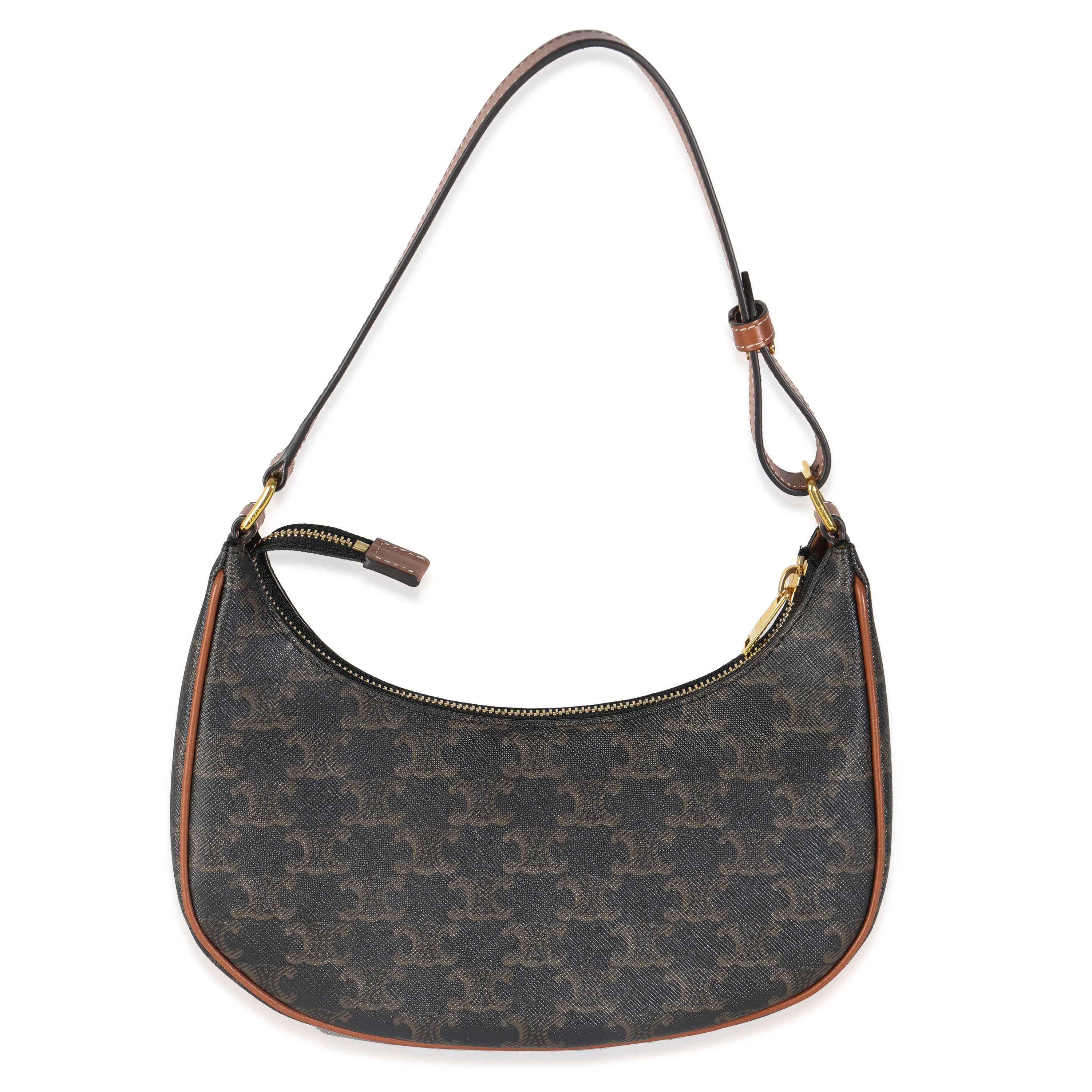 Tan Calfskin Triomphe Canvas Ava Shoulder Bag - Image 4