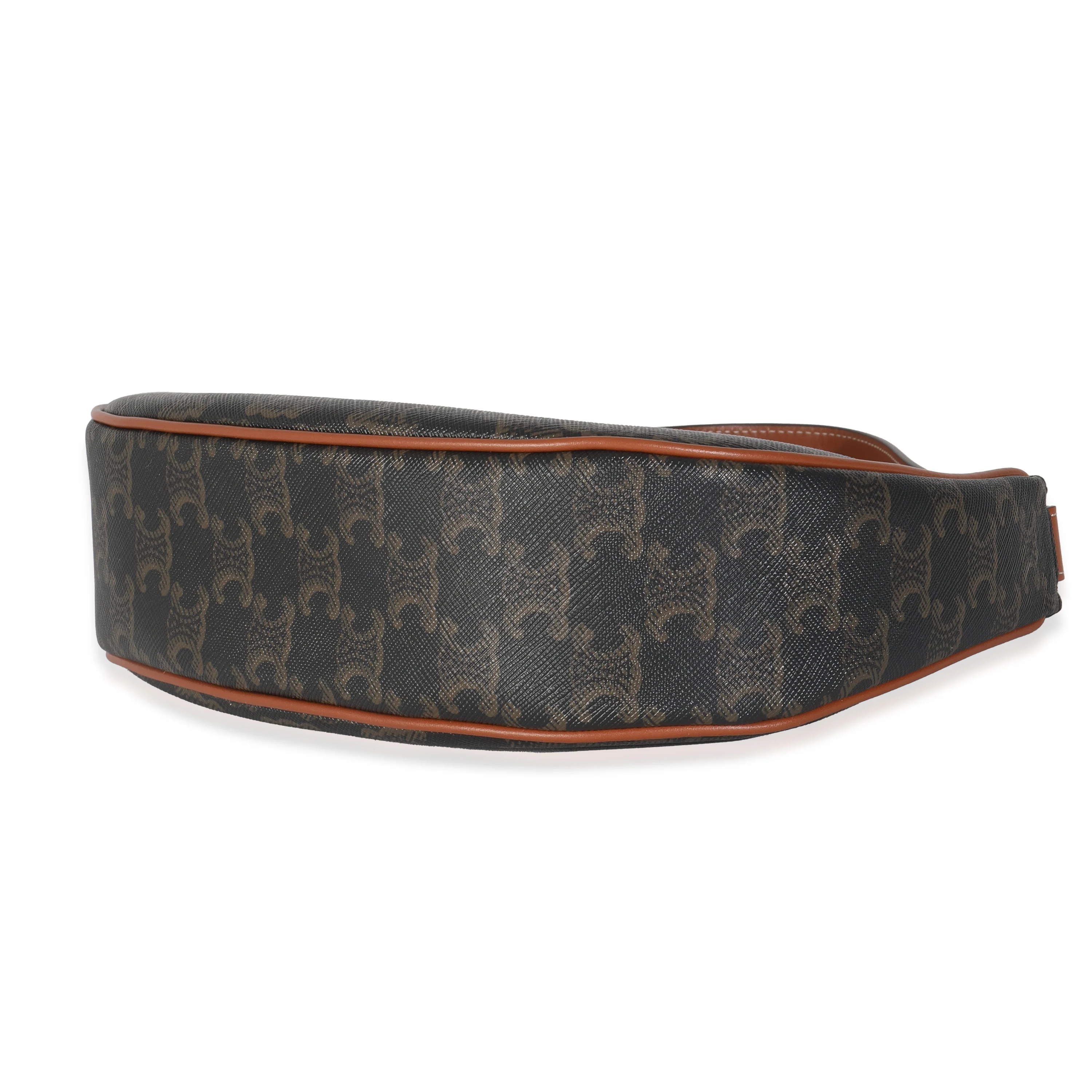 Tan Calfskin Triomphe Canvas Ava Shoulder Bag - Image 7