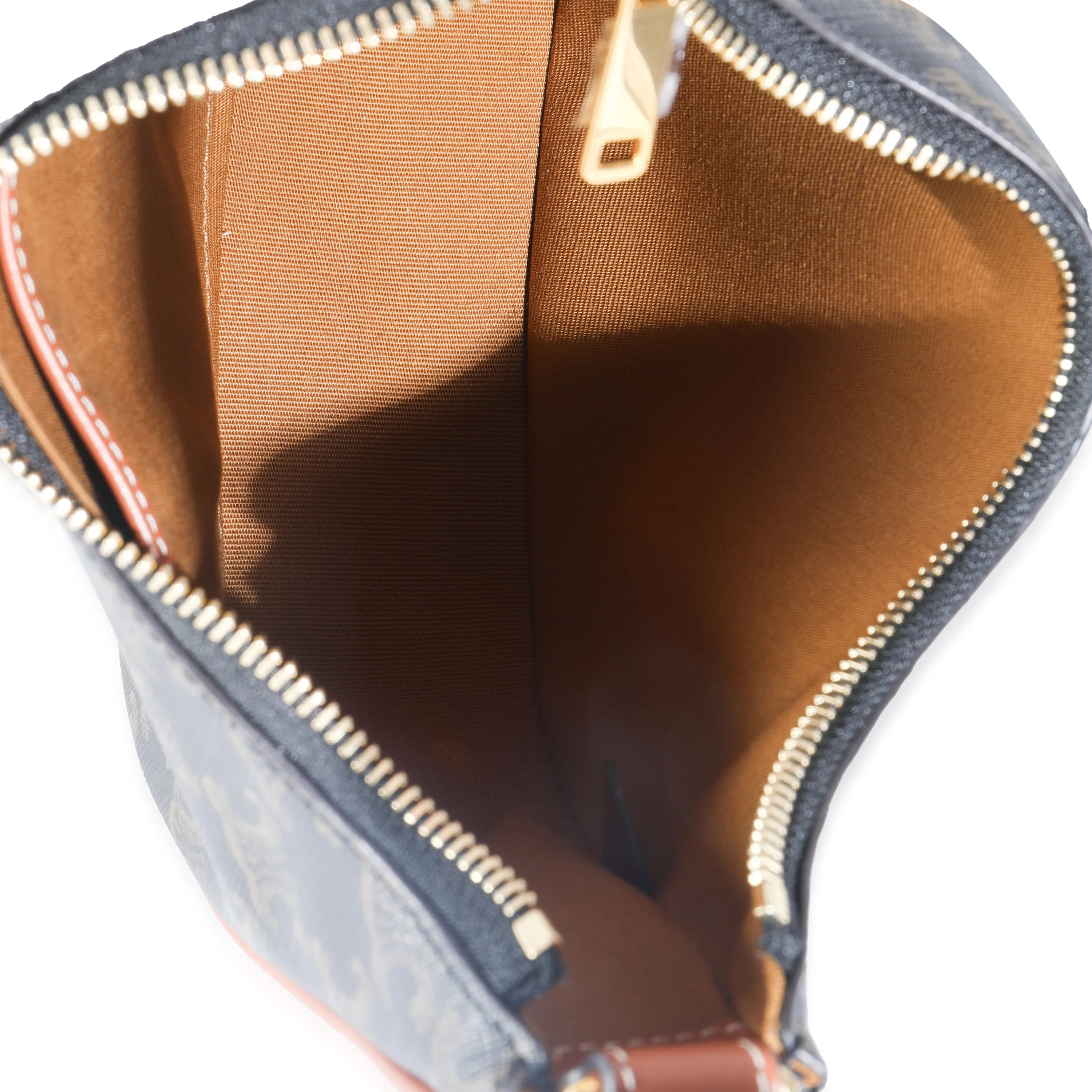 Tan Calfskin Triomphe Canvas Ava Shoulder Bag - Image 8