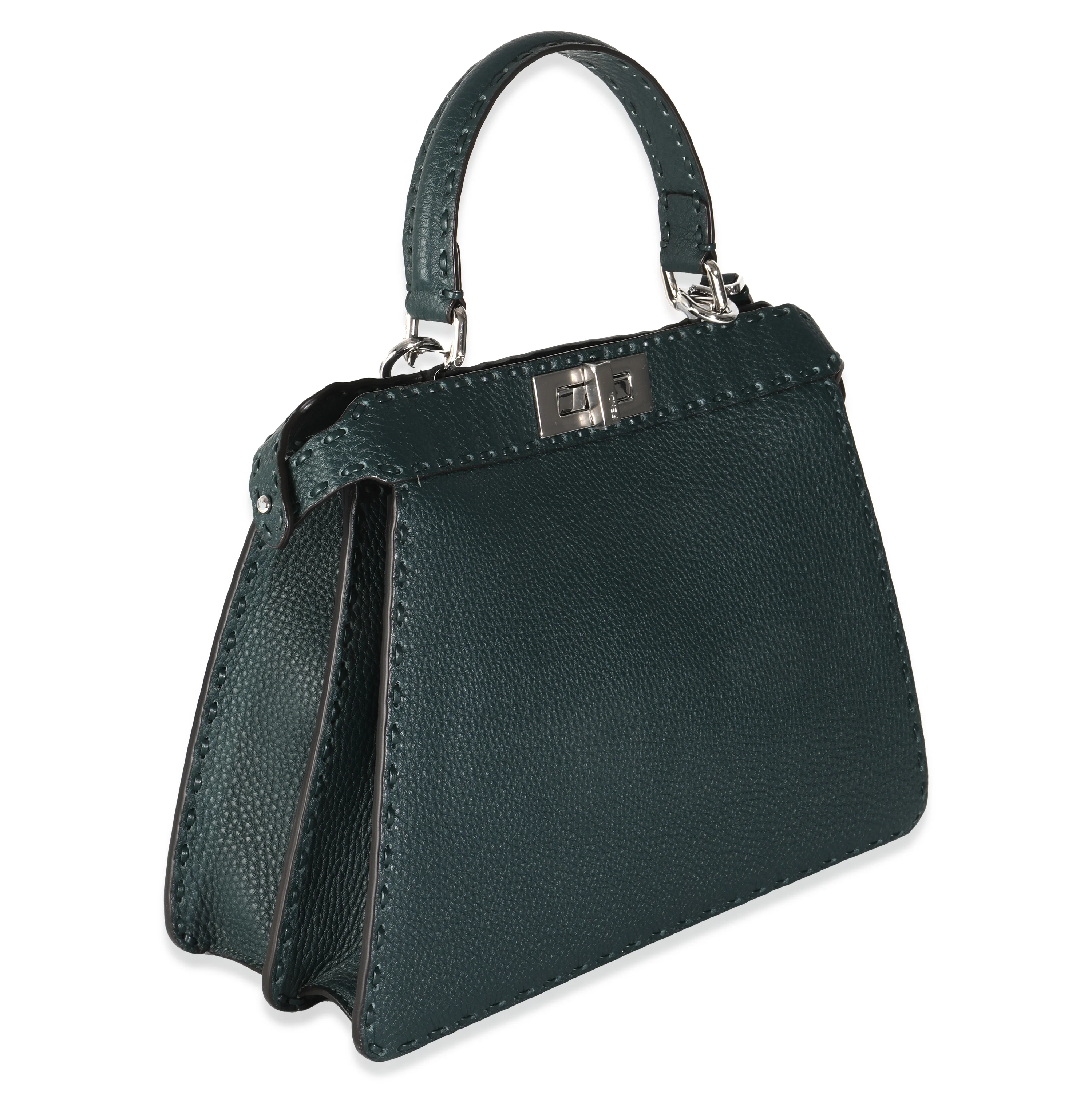 Dark Green Sellerissima Nappa Sintetica Tape Stitch Medium Peekaboo I SEE - Image 3