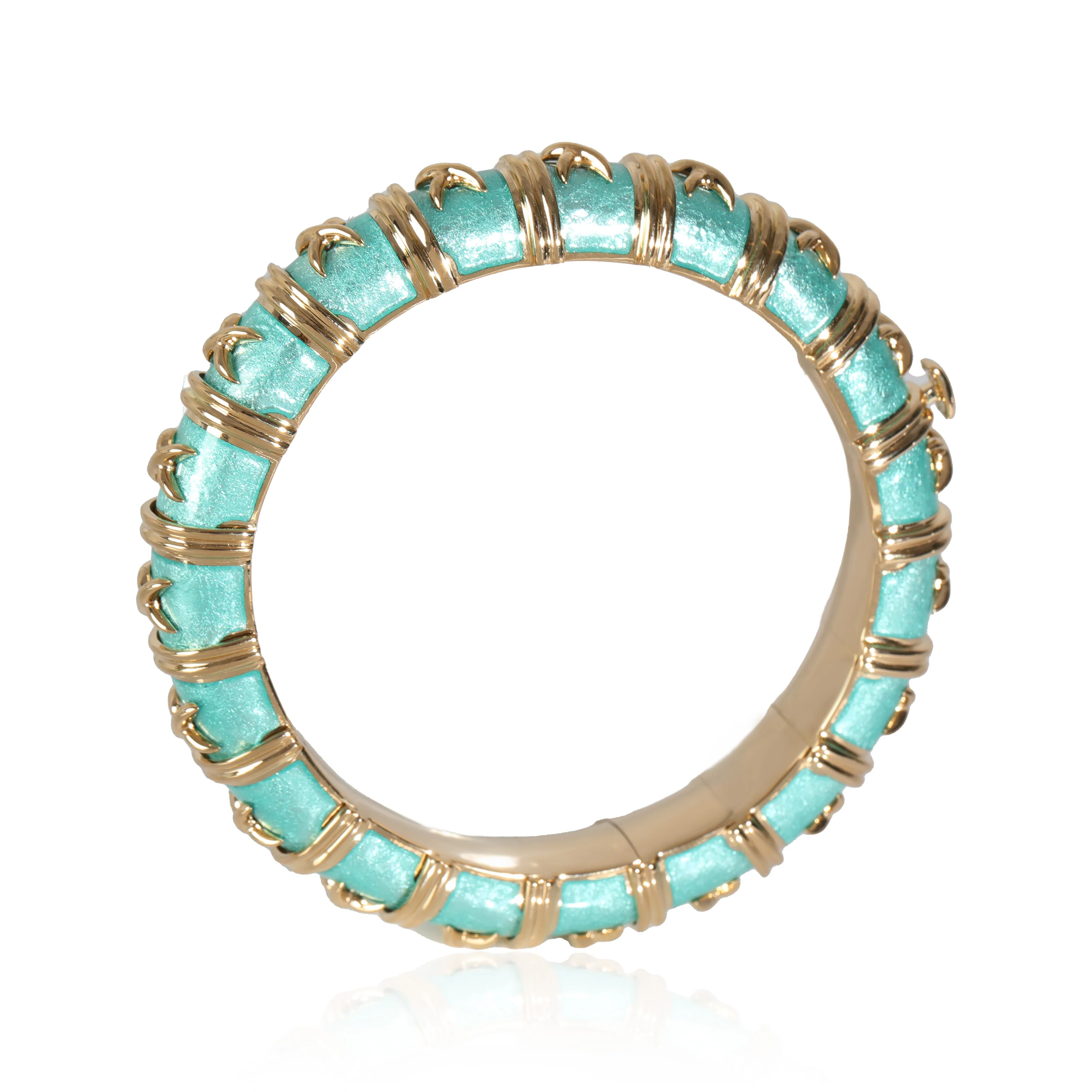 Schlumberger Croisillon Bracelet With Azure Blue Enamel, 18K Gold - Image 3