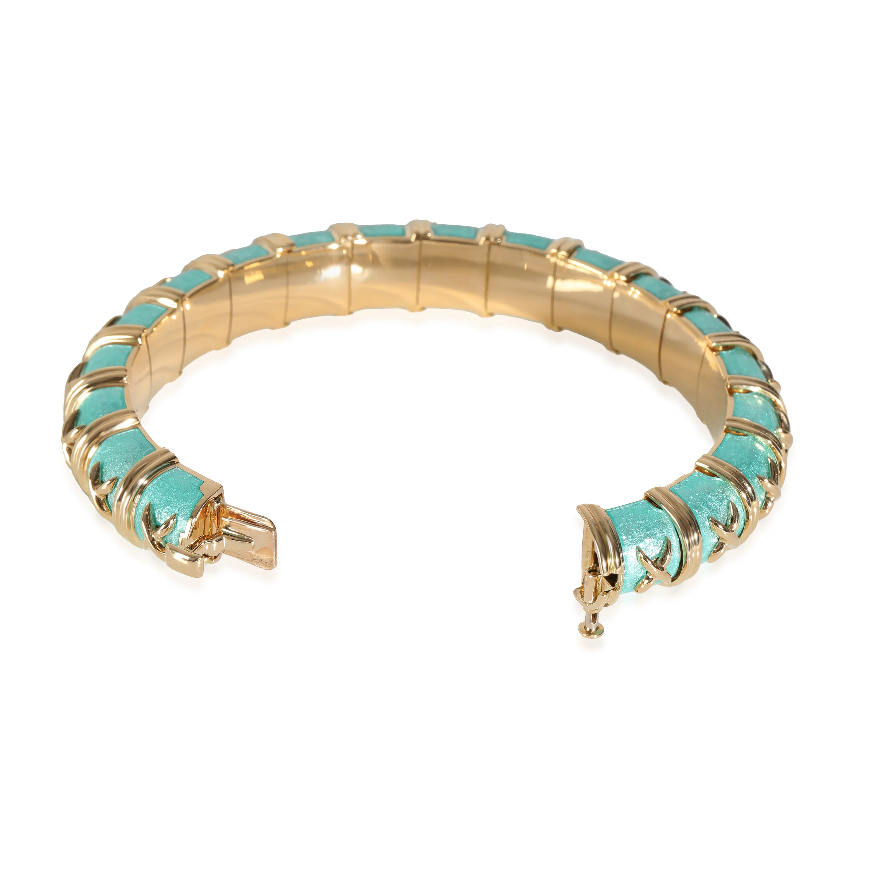 Schlumberger Croisillon Bracelet With Azure Blue Enamel, 18K Gold - Image 5