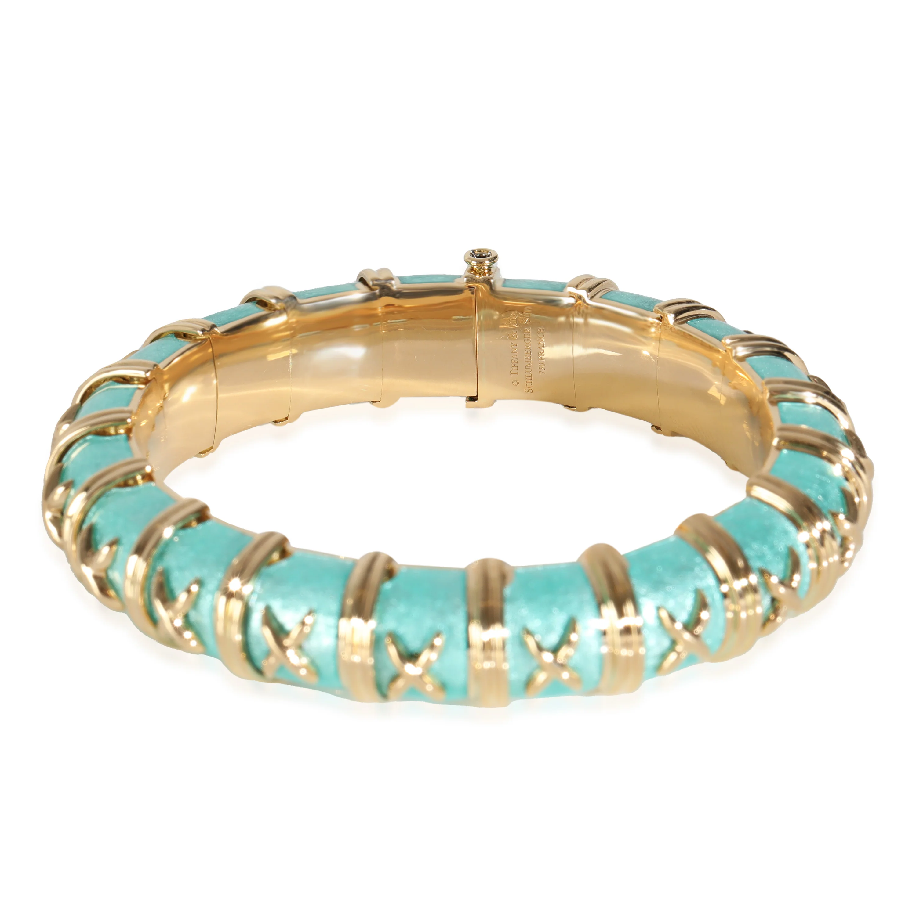Schlumberger Croisillon Bracelet With Azure Blue Enamel, 18K Gold - Image 7