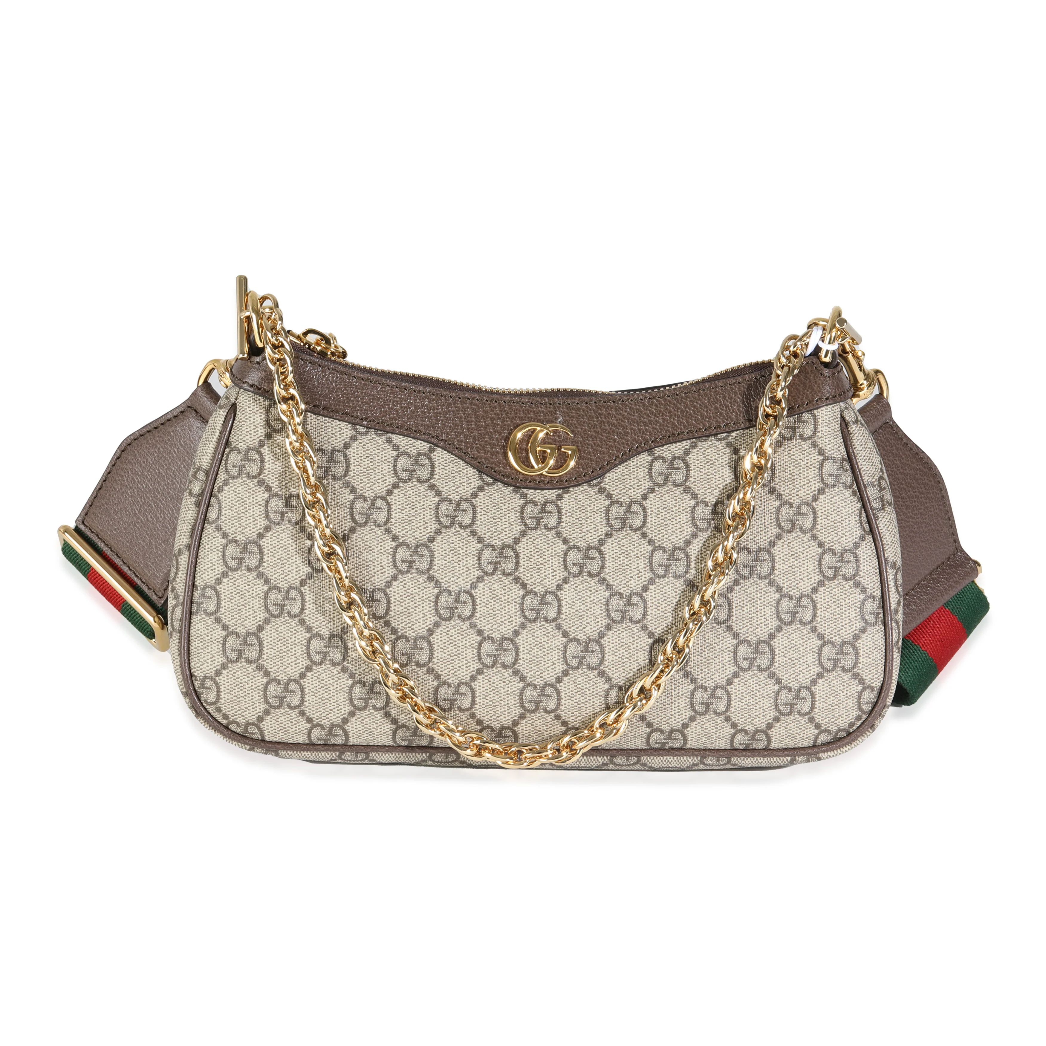 Beige GG Supreme Canvas Small Ophidia Shoulder Bag