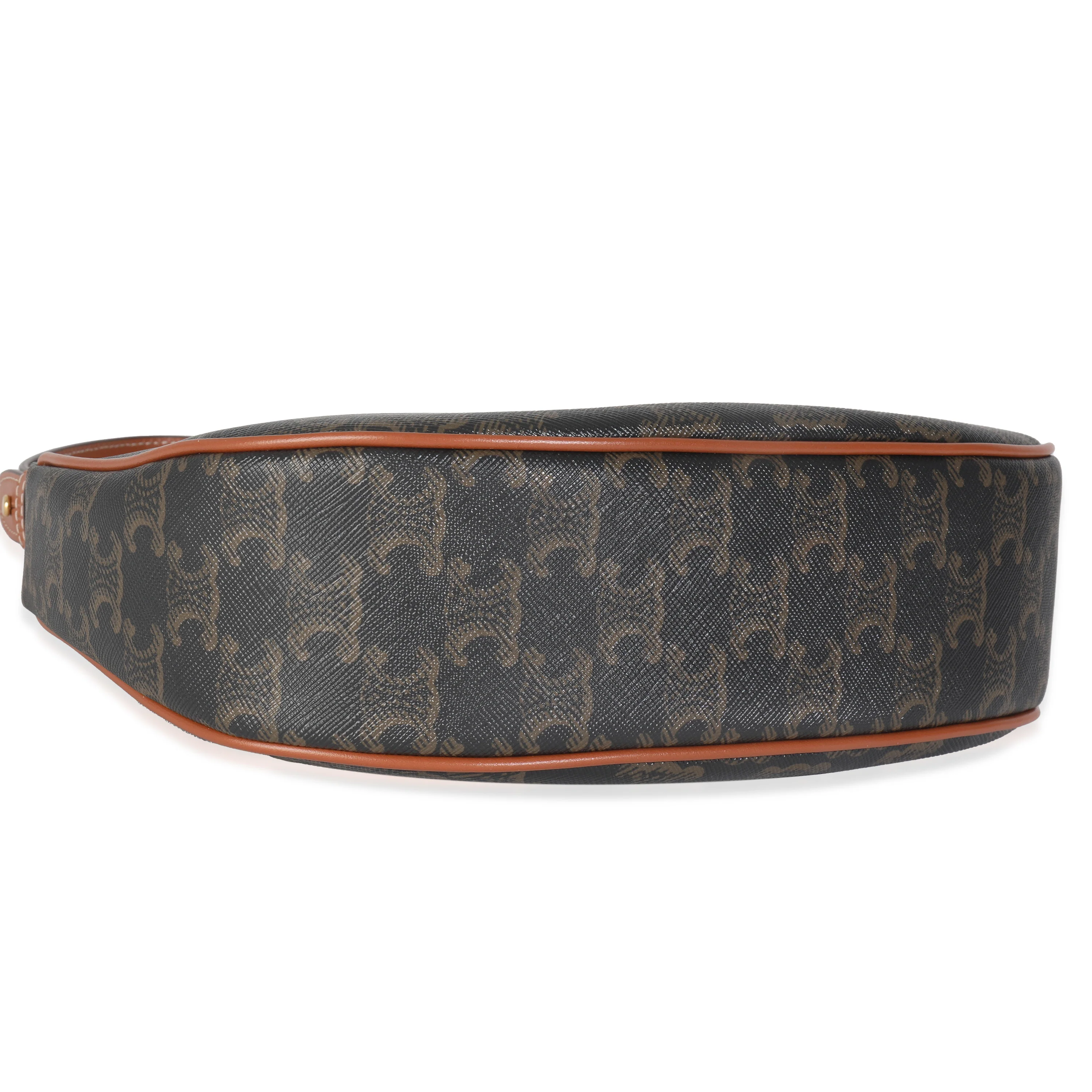 Tan Calfskin Triomphe Canvas Ava Shoulder Bag - Image 6