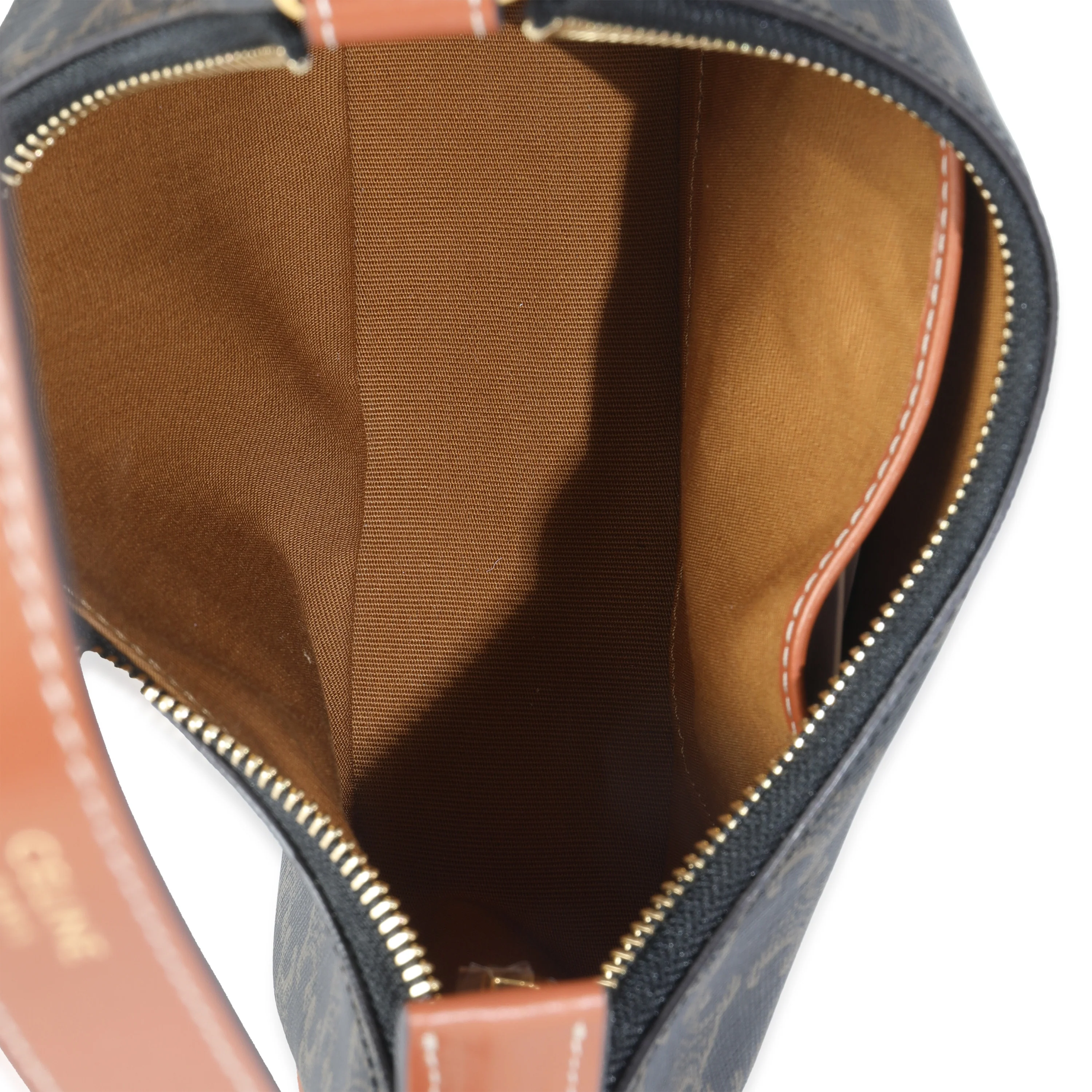 Tan Calfskin Triomphe Canvas Ava Shoulder Bag - Image 8