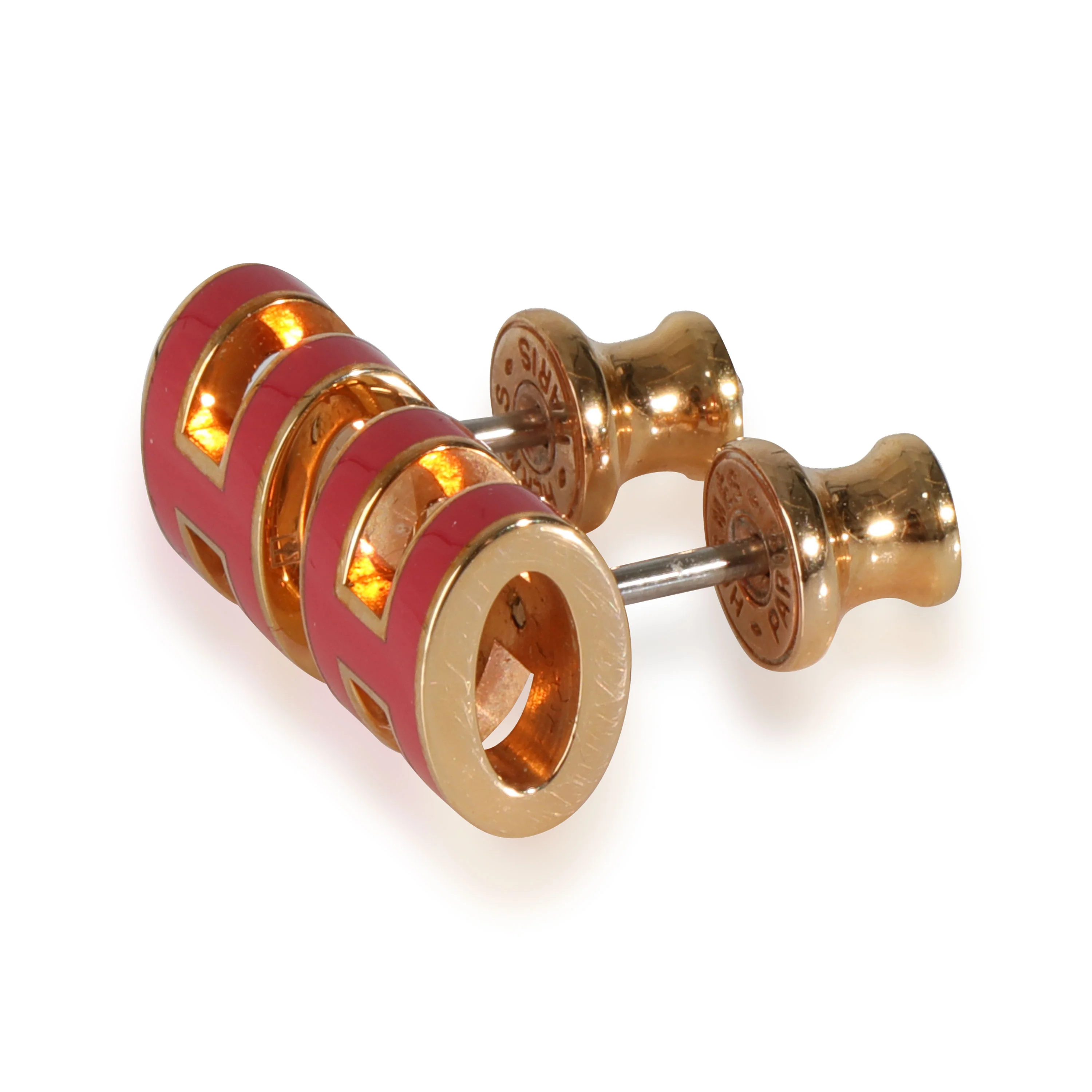 Gold-Plated Mini Pop H Earrings - Image 4