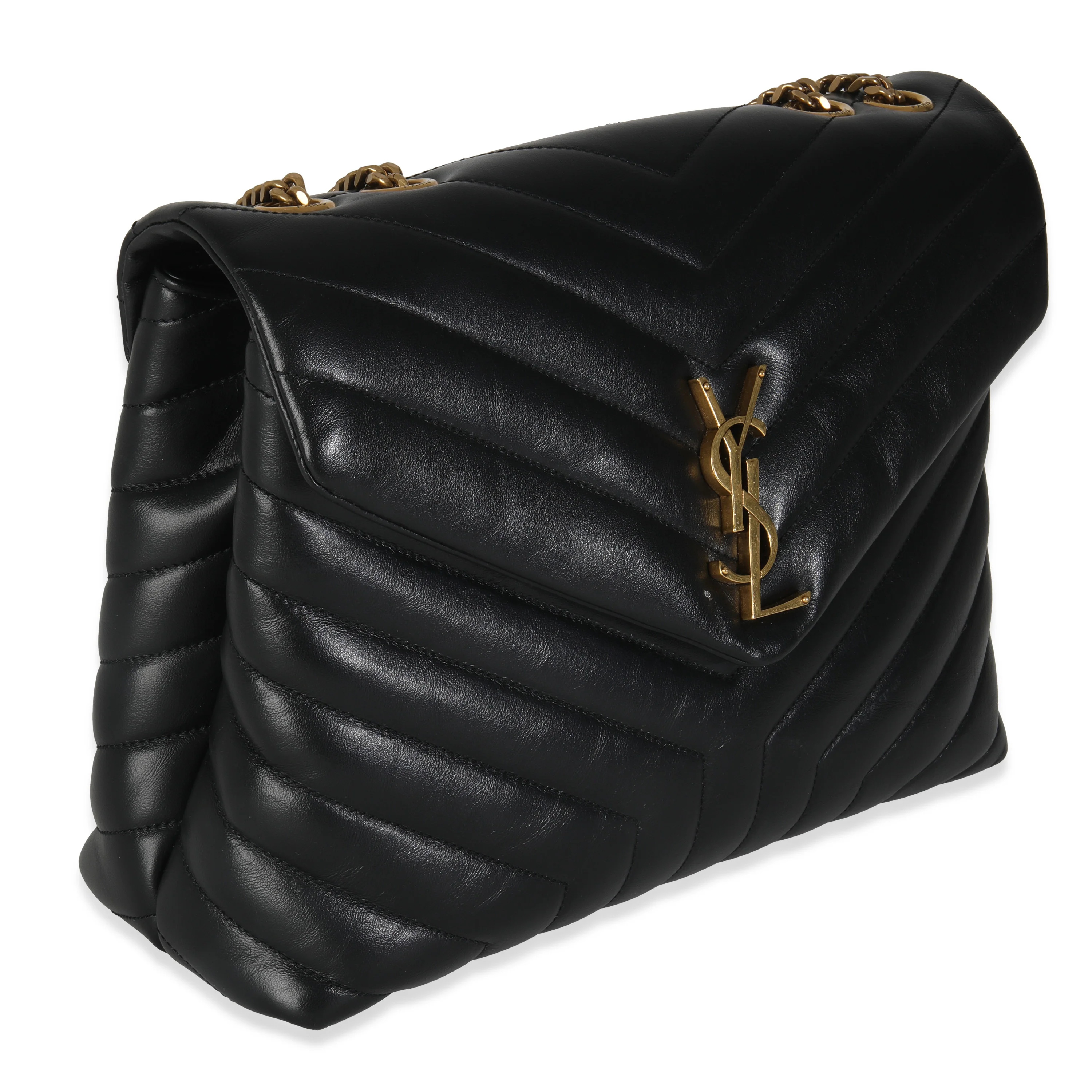 Black Y Quilted Calfskin Monogram Medium Loulou Chain - Image 3