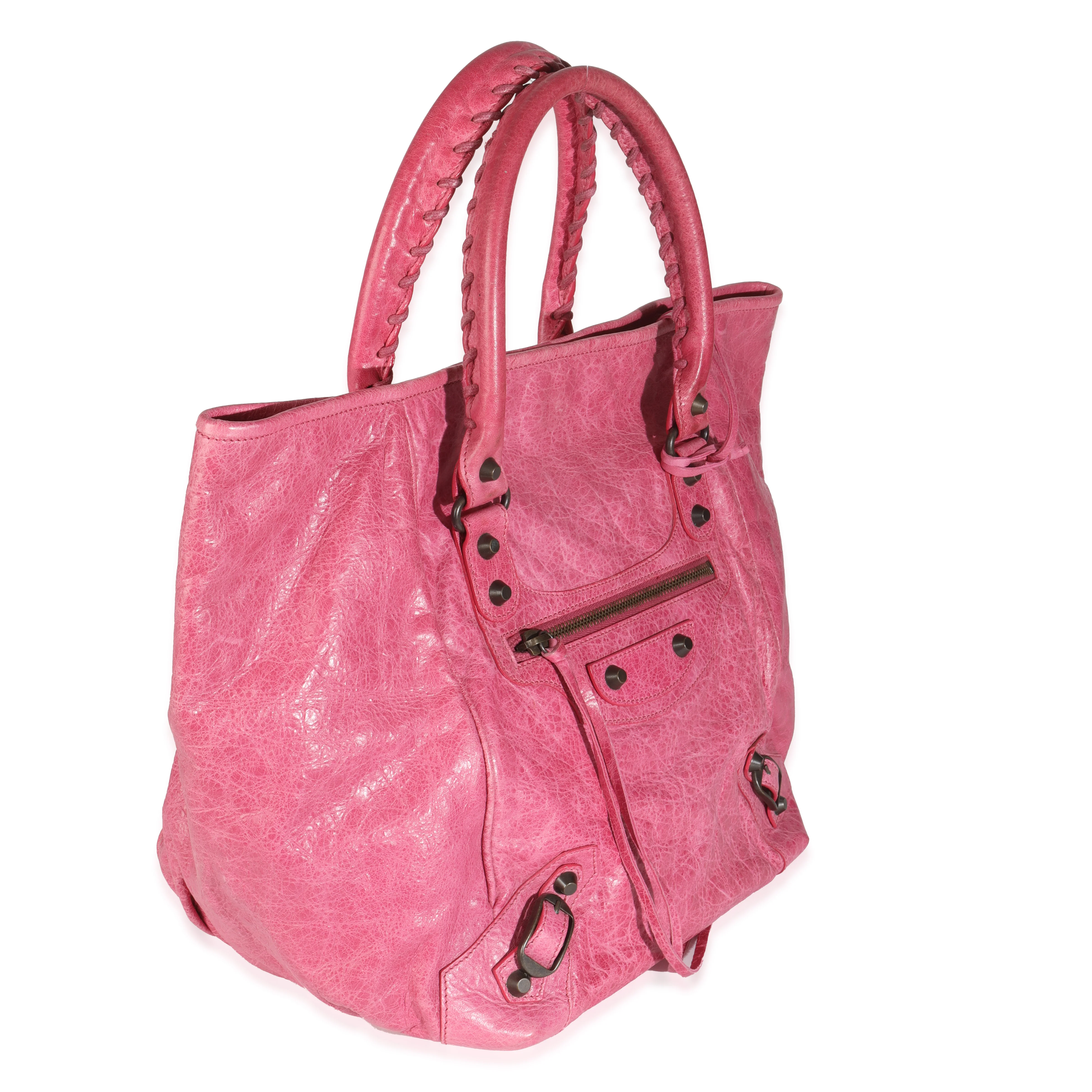 Pink Agneau Classic Hardware S Sunday Tote - Image 3